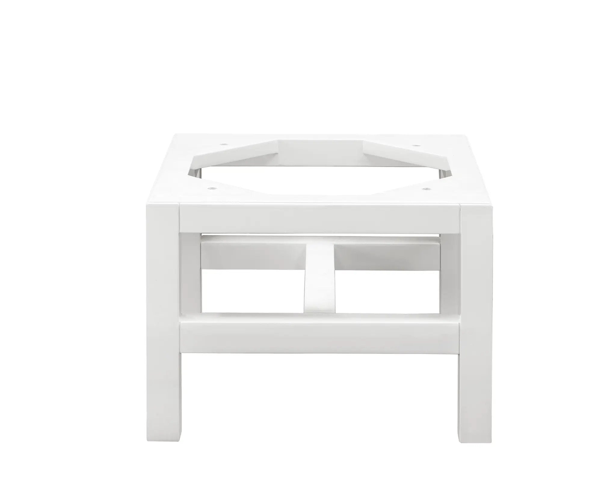 glossy white wooden stand