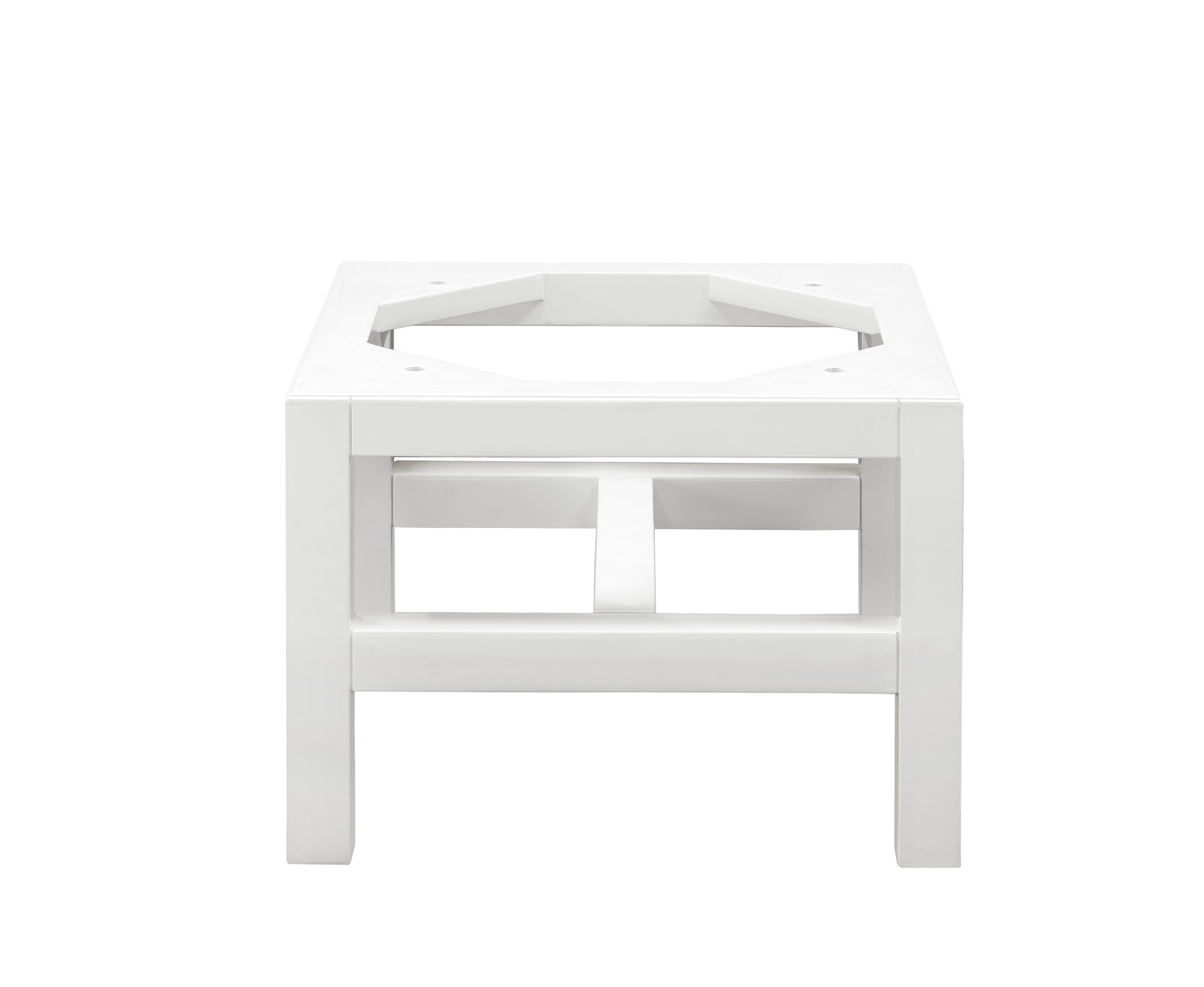 glossy white wooden stand