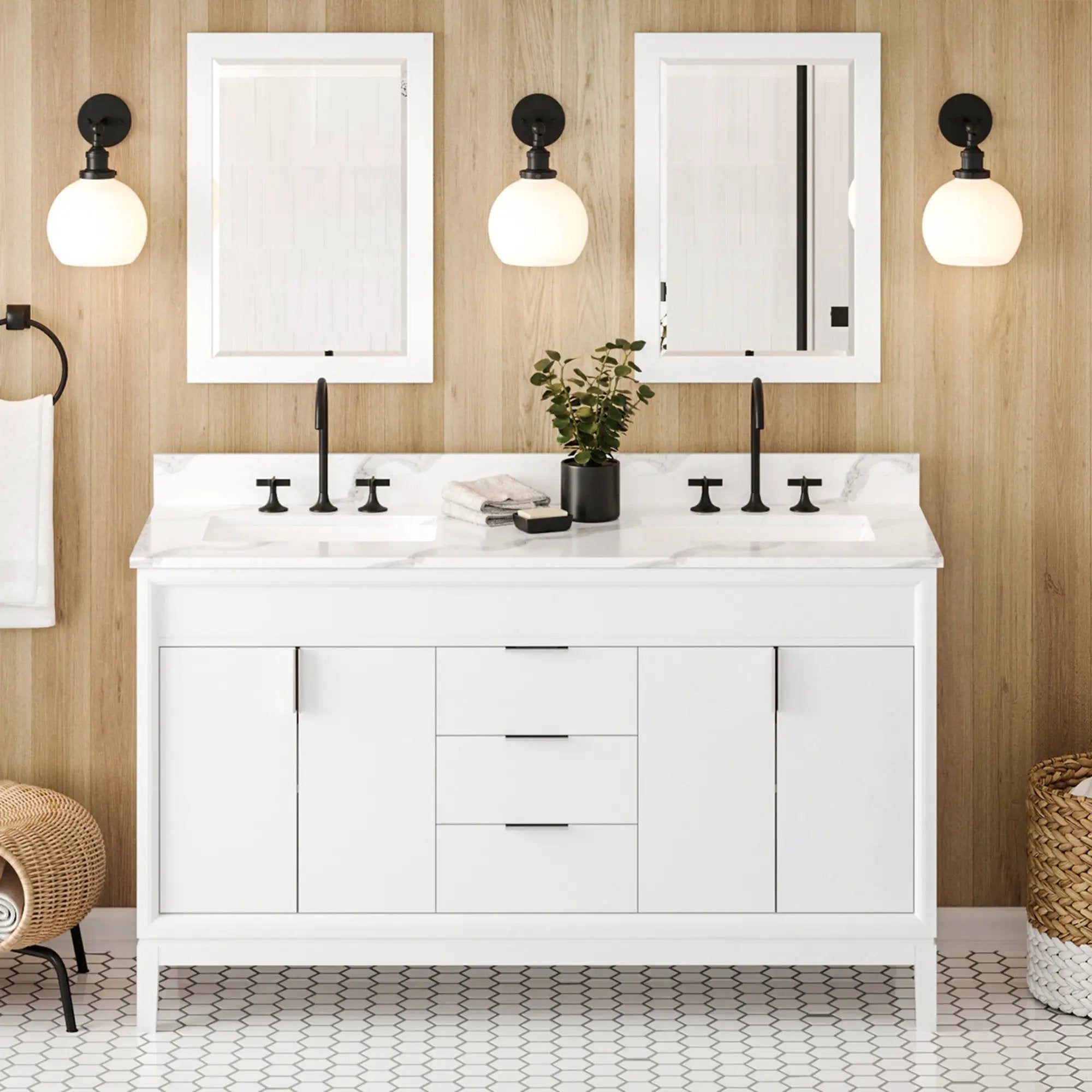 Jeffrey Alexander 60" Theodora Vanity Set by Jeffrey Alexander