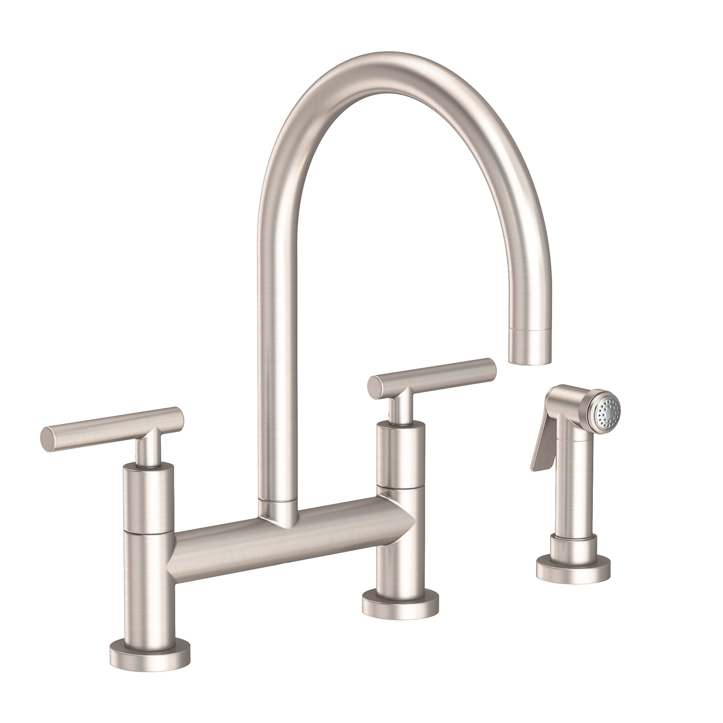 Newport Brass East Linear Kitchen Bridge Faucet with Side Spray