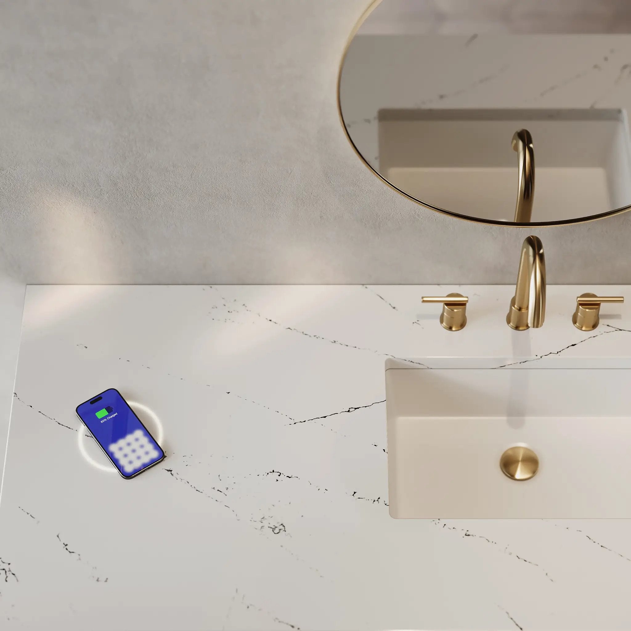 bright white vanity