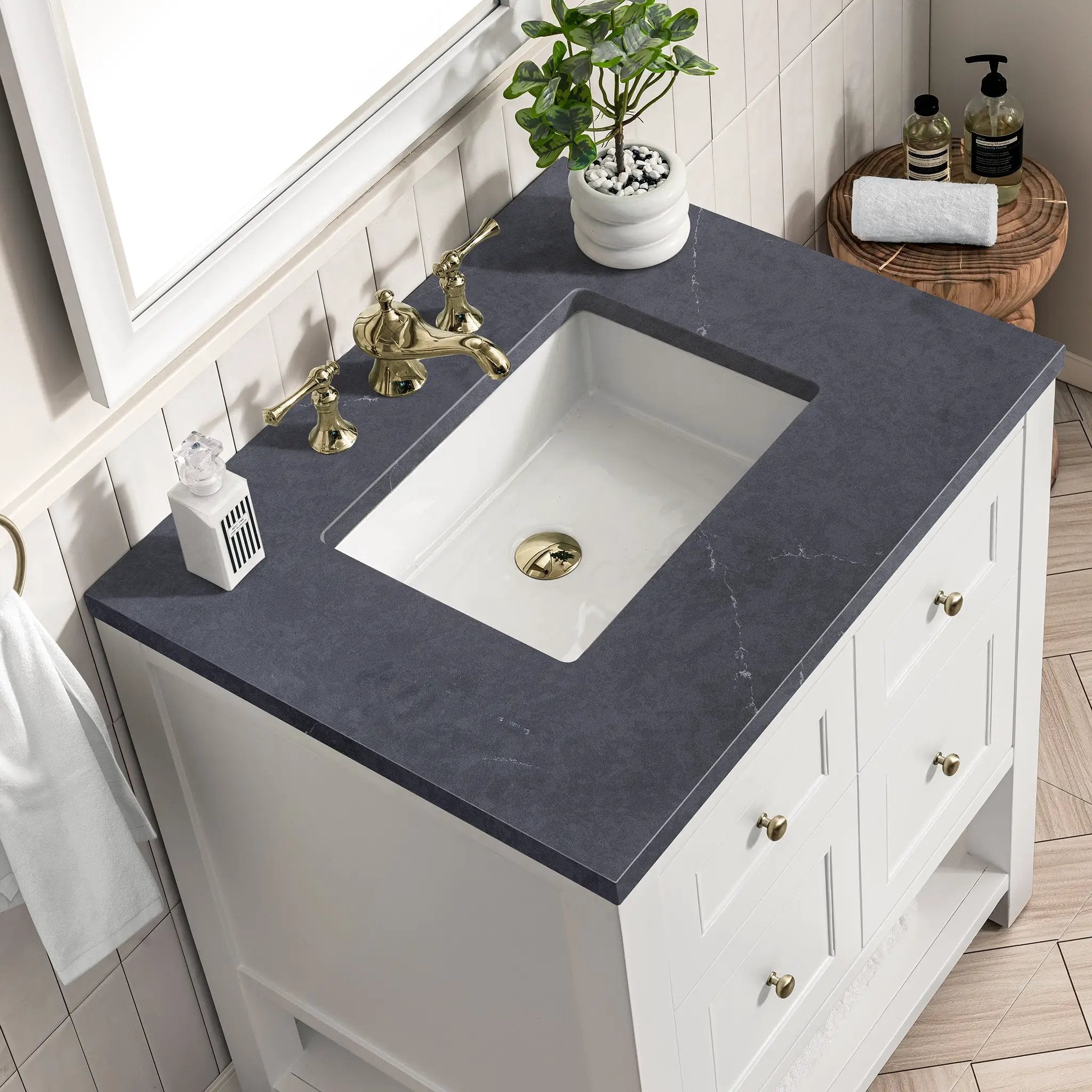 bright white vanity