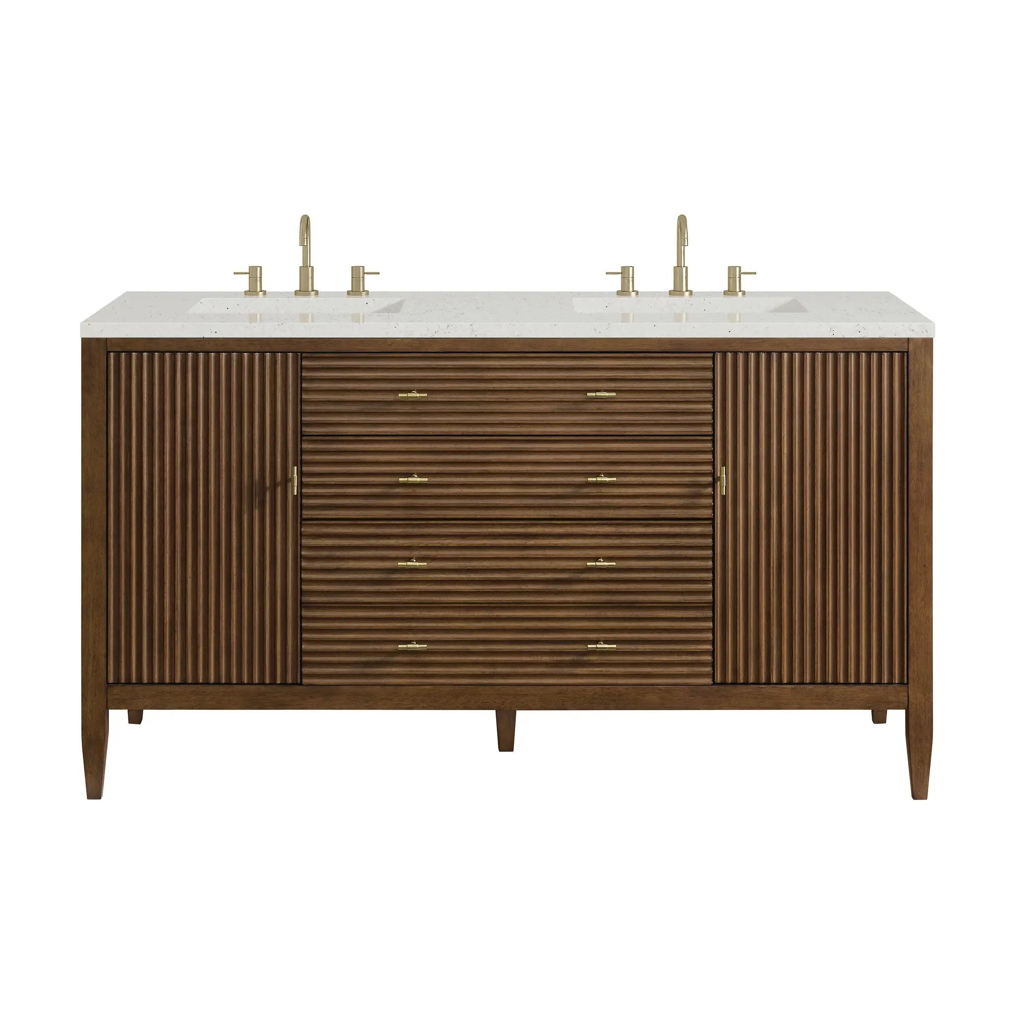 James Martin Myrrin 60" Double Vanity Set - Mid Century Walnut by James Martin Vanities
