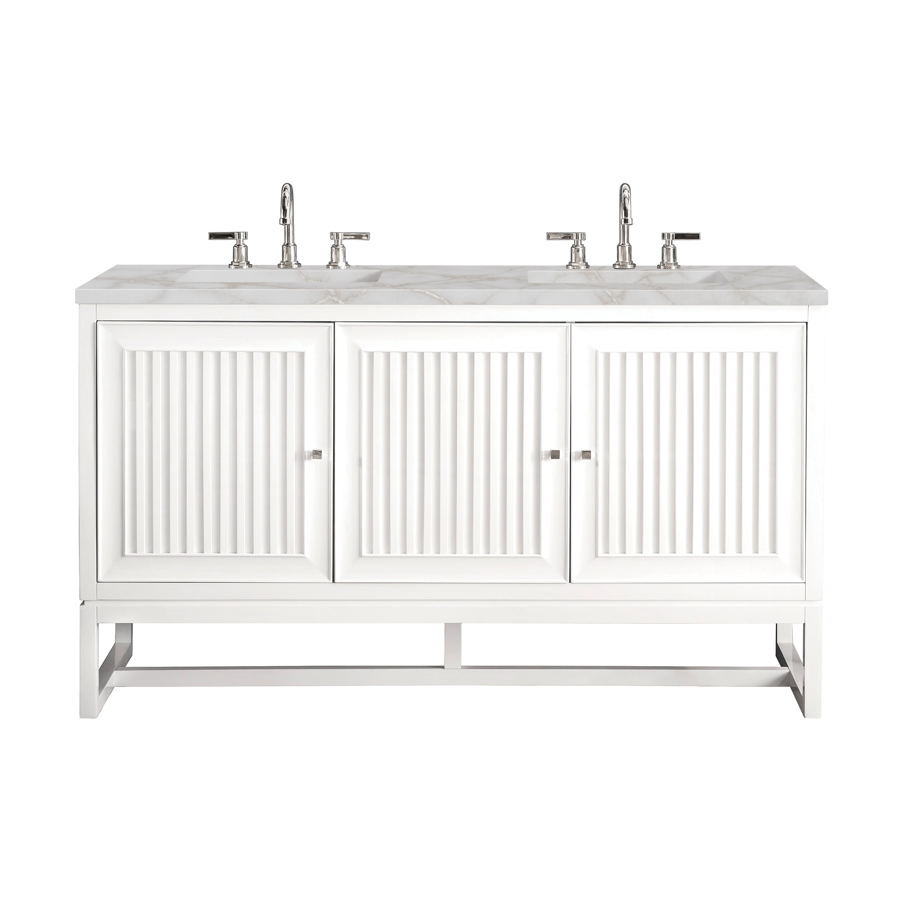 James Martin Vanities Athens 60" Double Vanity - Glossy White