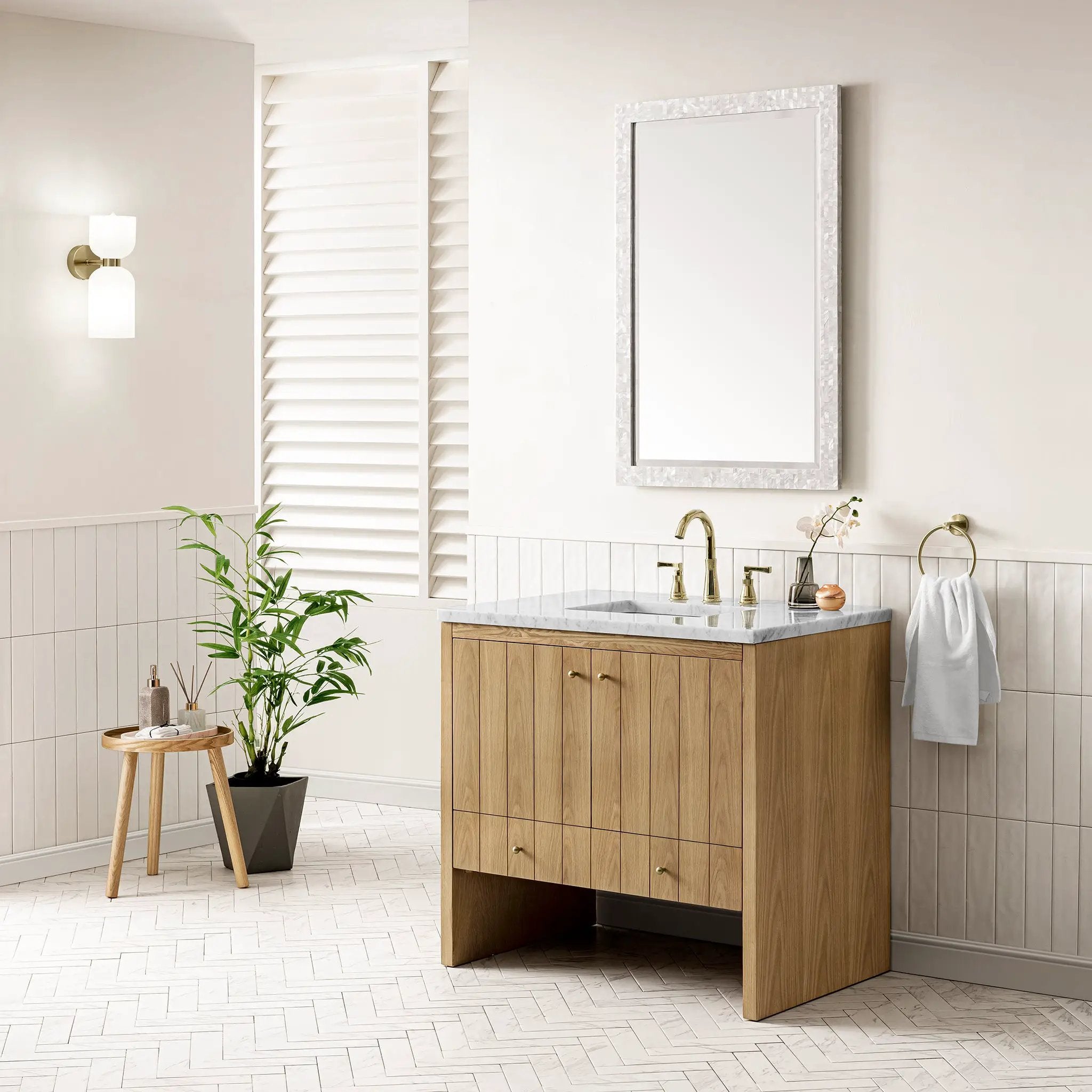 light natural oak vanity