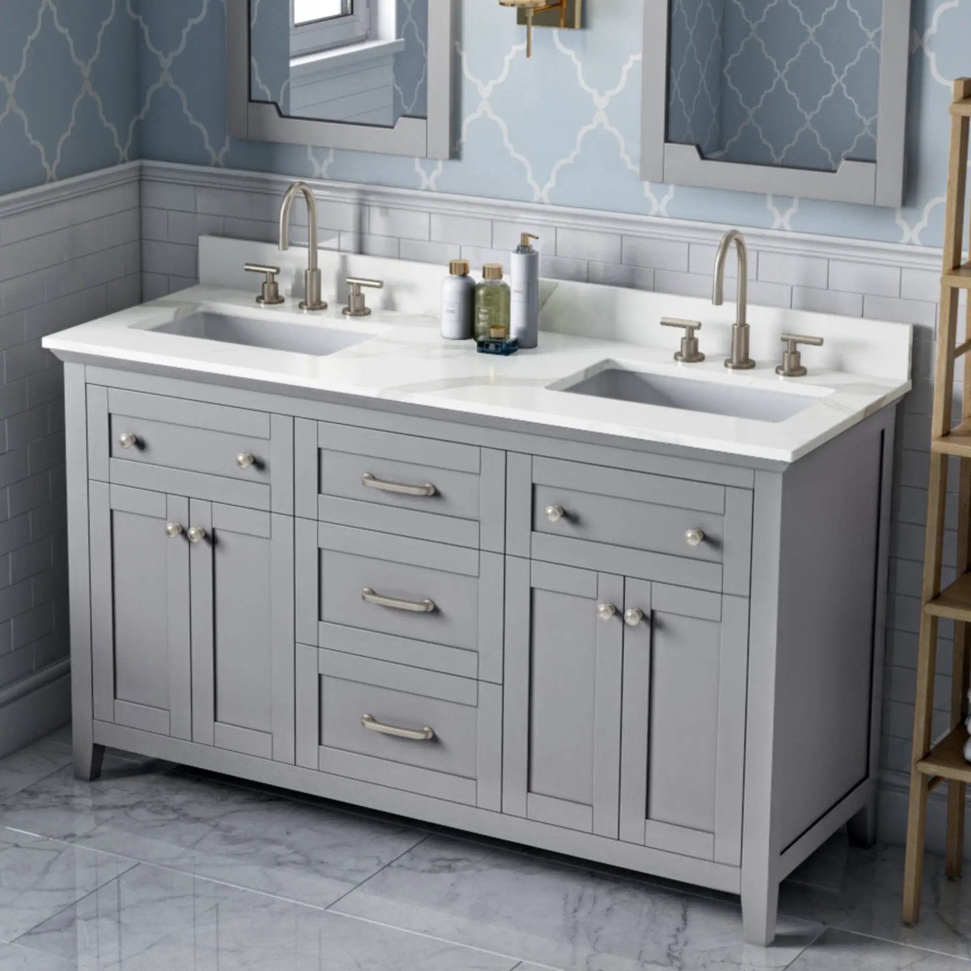 Jeffrey Alexander 60" Chatham Vanity Set by Jeffrey Alexander