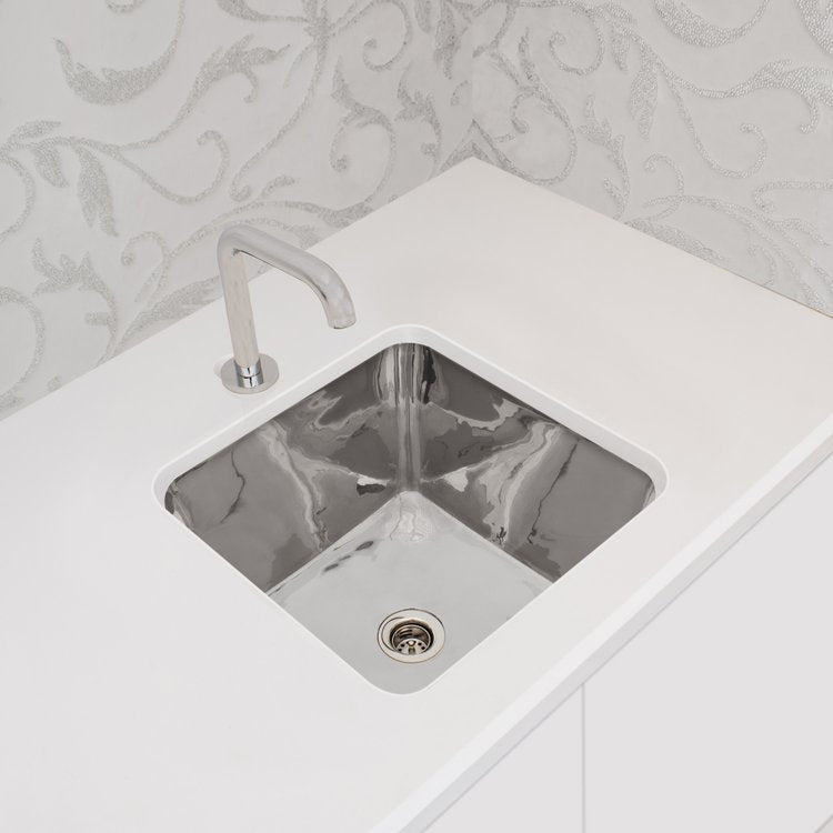 polished stainless steel sink