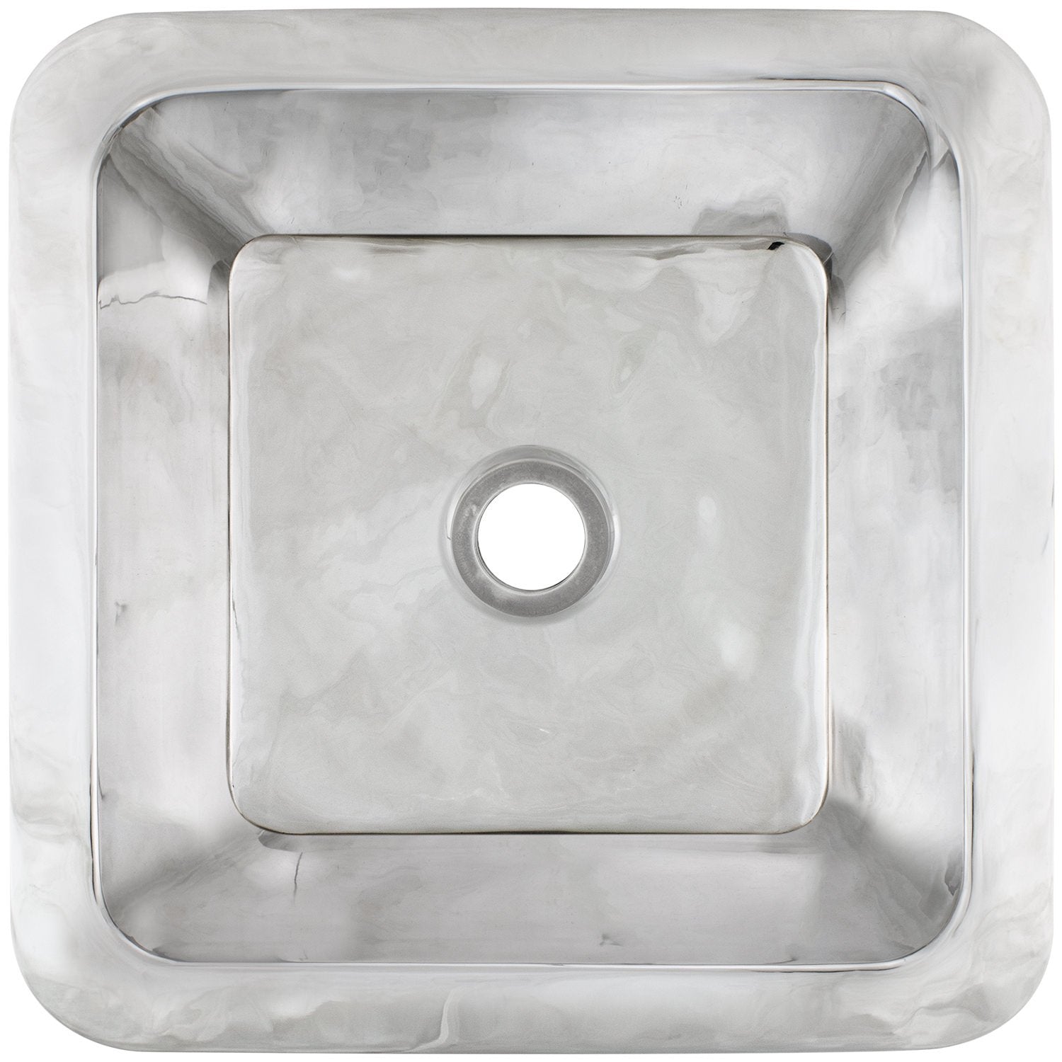 Linkasink Smooth Small Square Drop-In or Undermount Sink 16.25"
