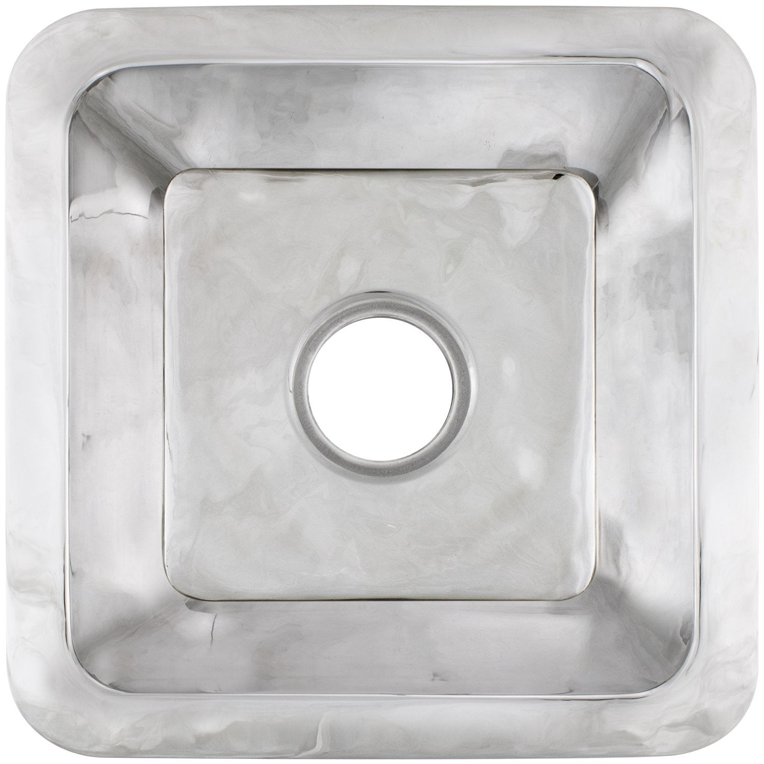 Linkasink Smooth Small Square Drop-In or Undermount Sink 16.25"