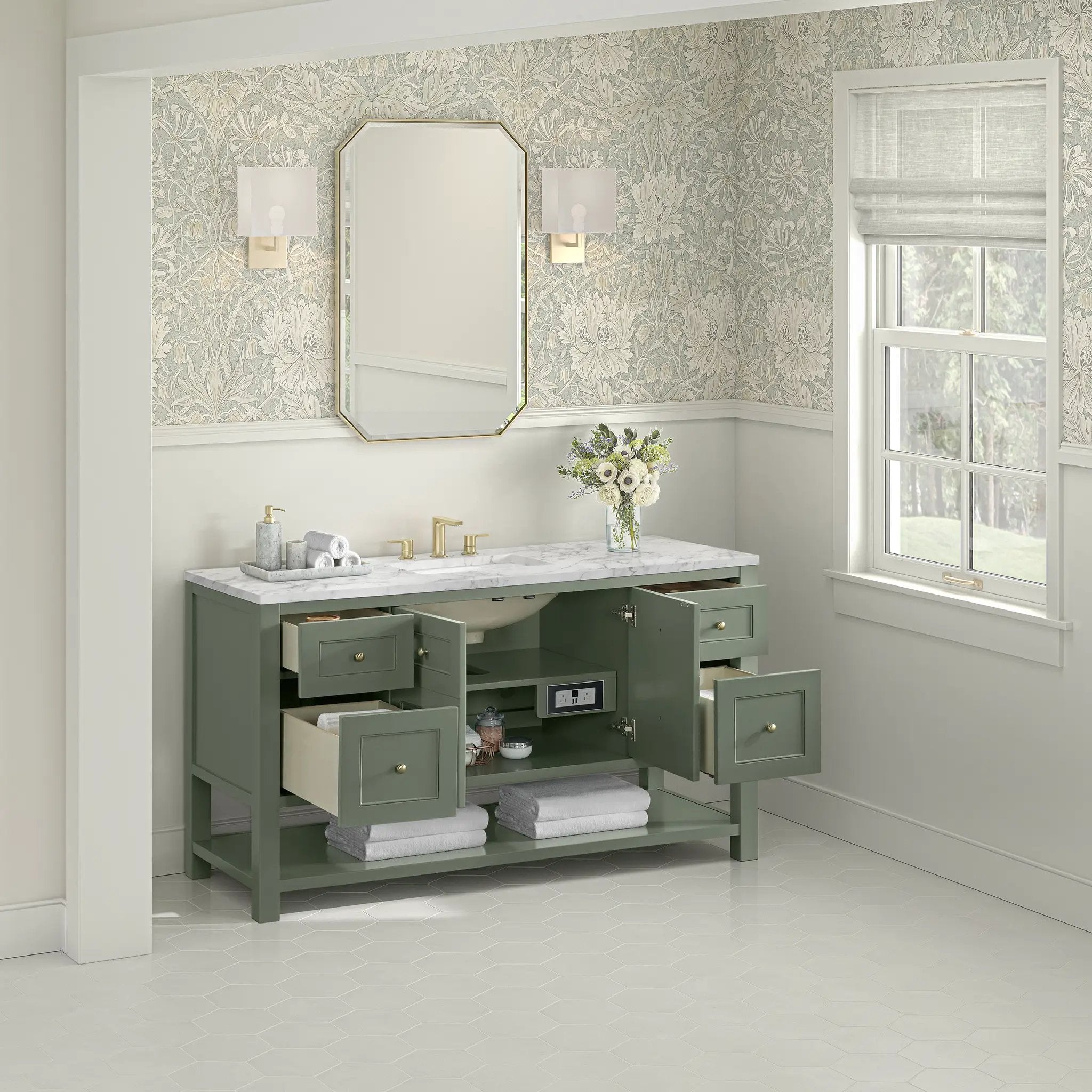 smokey celadon vanity