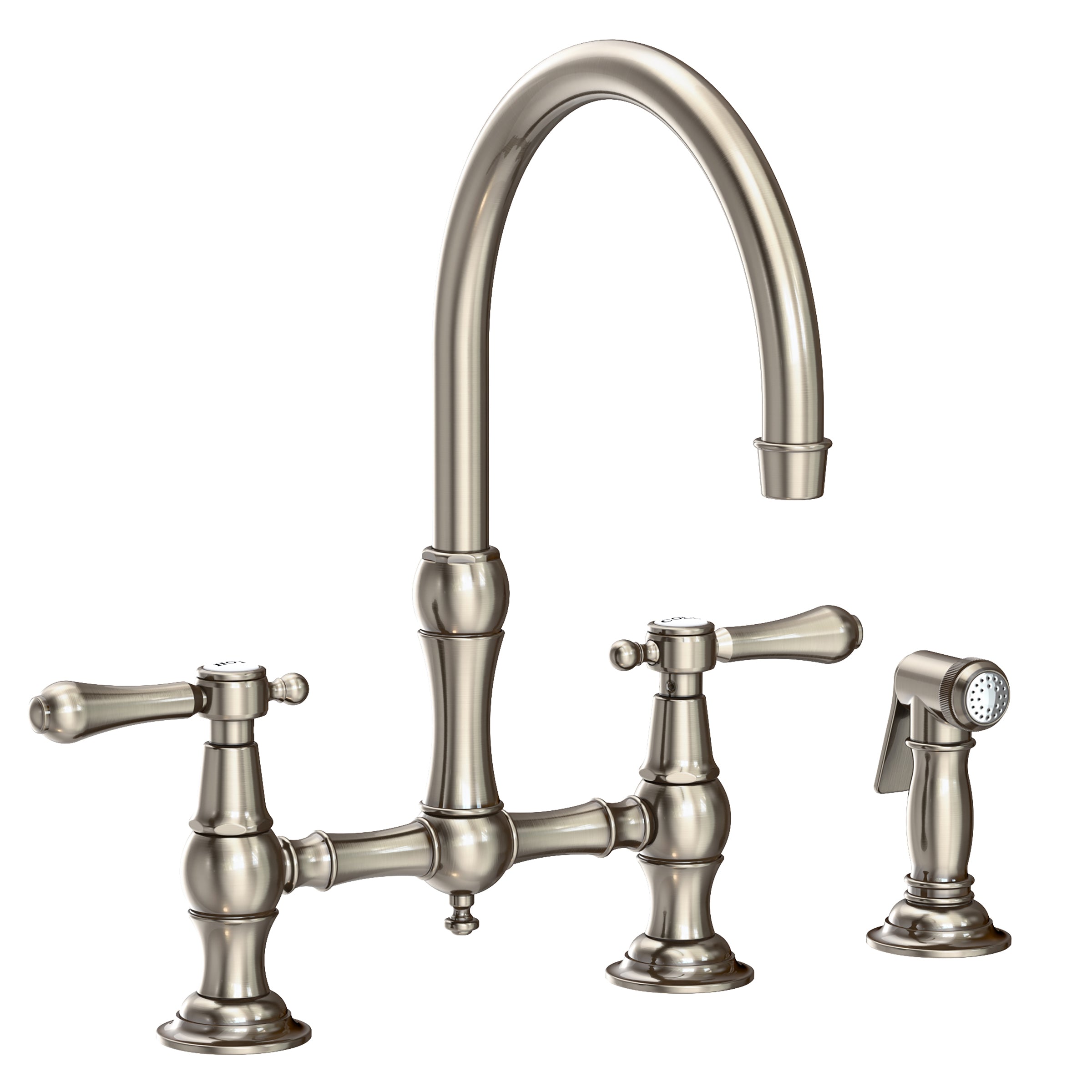 Newport Brass Chesterfield Kitchen Bridge Faucet with Side Spray