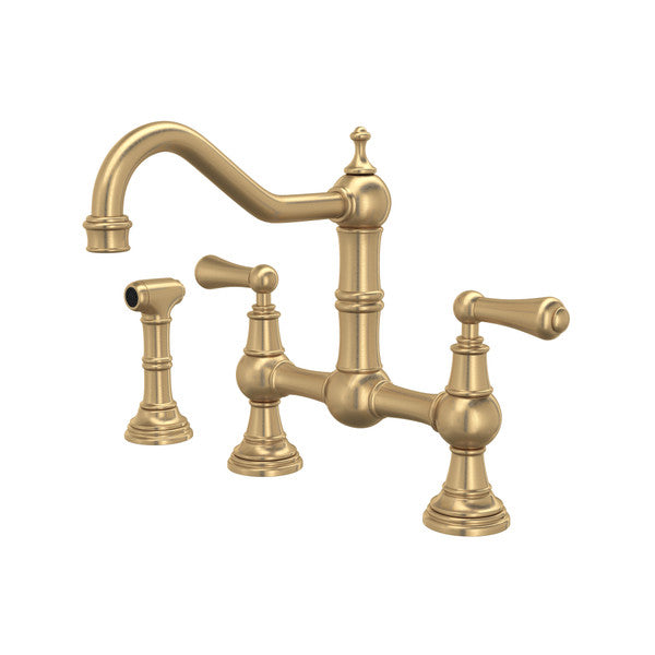 Rohl Edwardian Bridge Kitchen Faucet with Side Spray