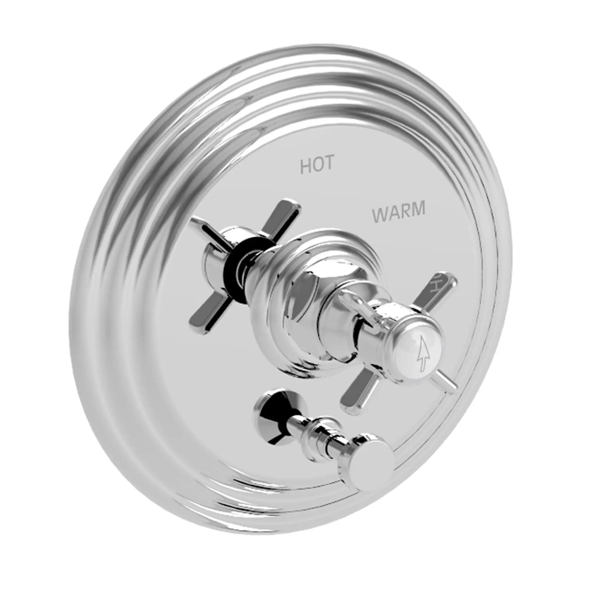 polished chrome shower diverter plate