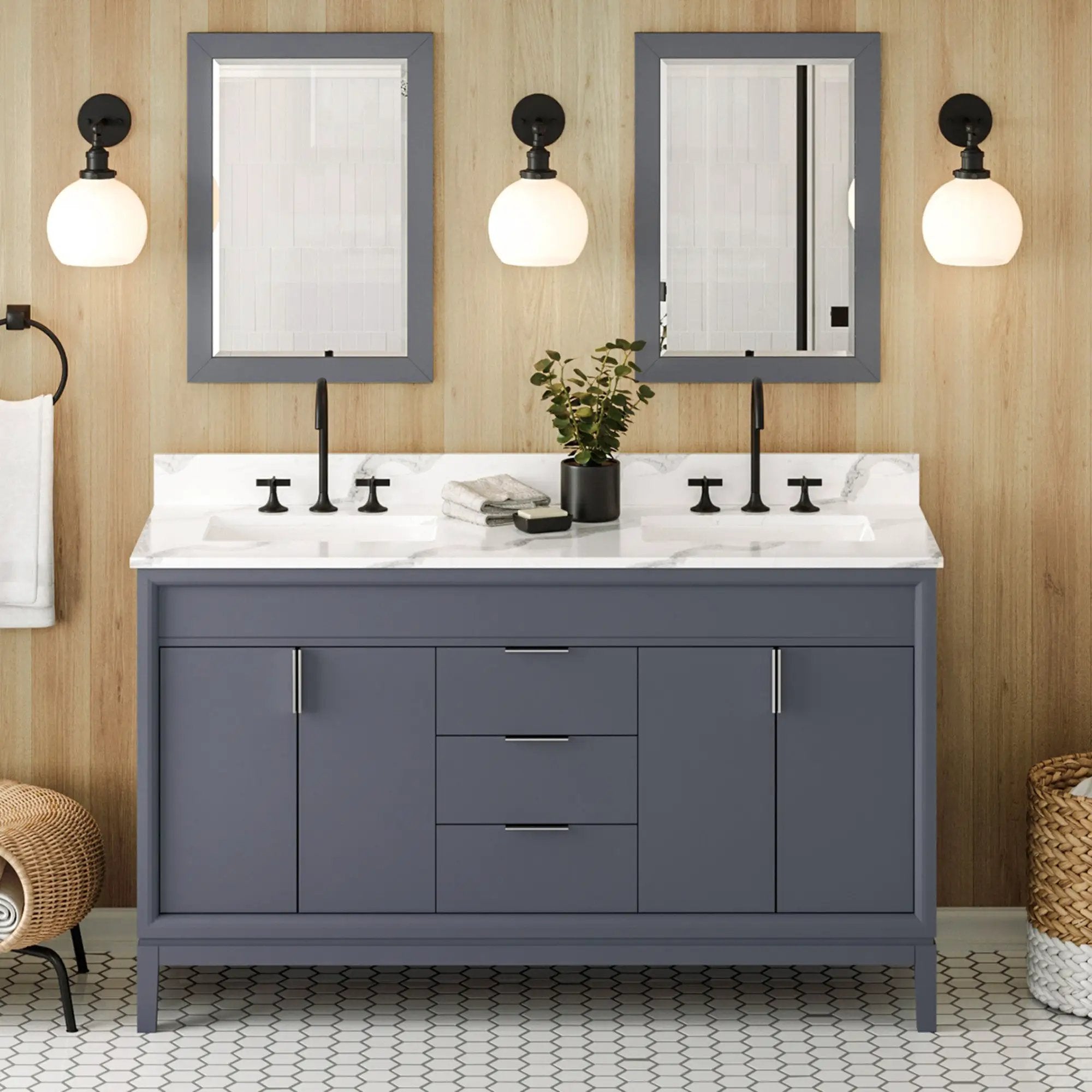 Jeffrey Alexander 60" Theodora Vanity Set by Jeffrey Alexander