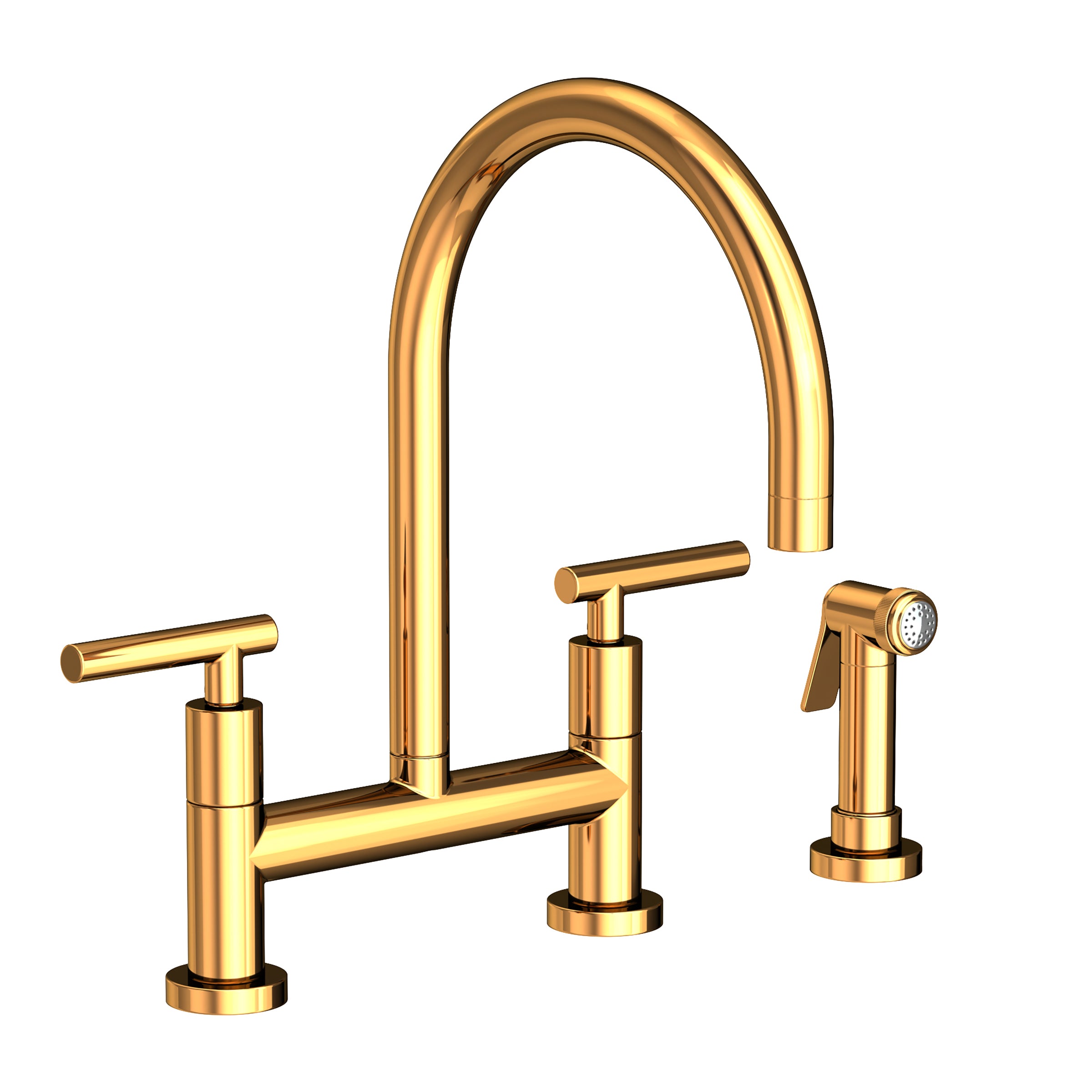 Newport Brass East Linear Kitchen Bridge Faucet with Side Spray