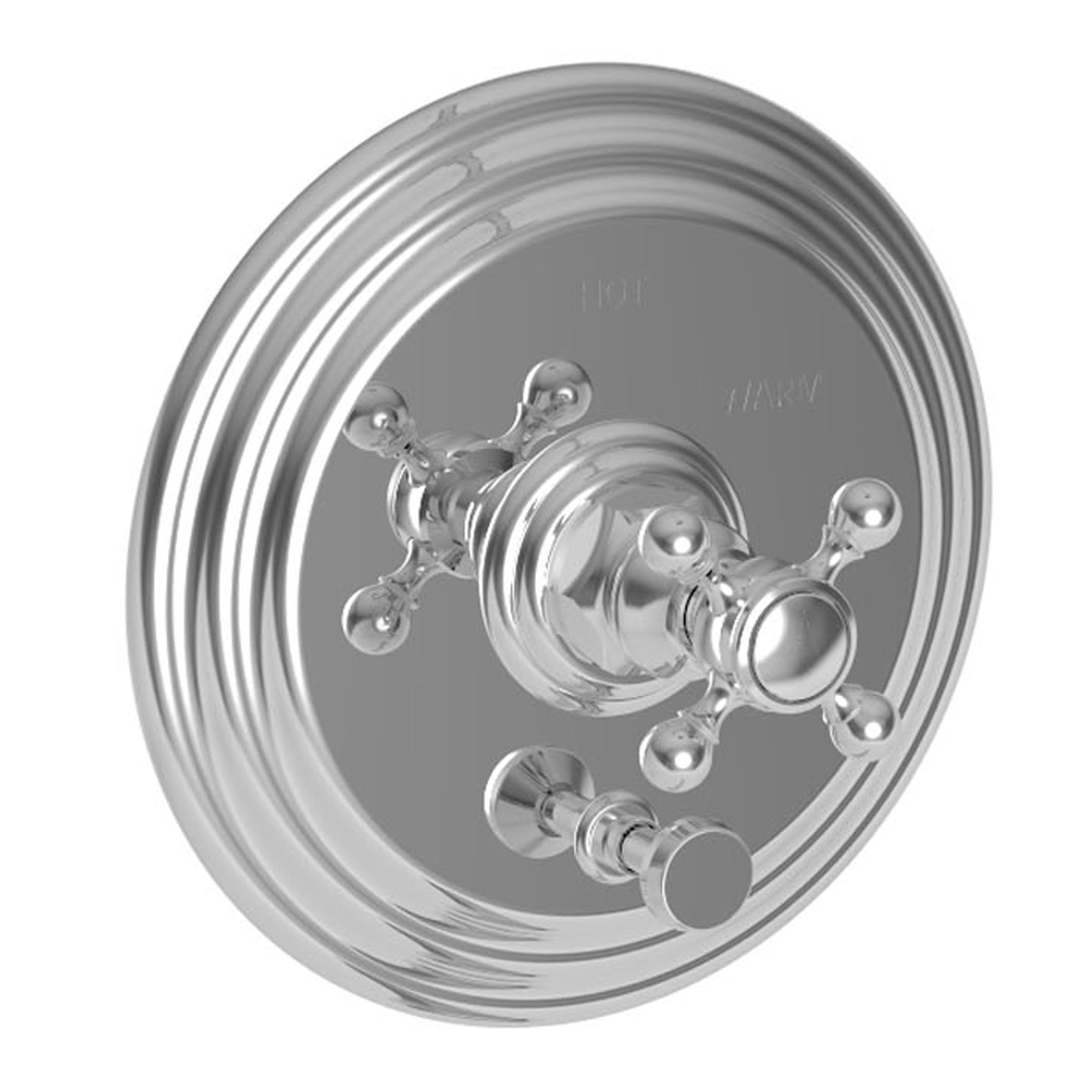 polished chrome shower diverter plate