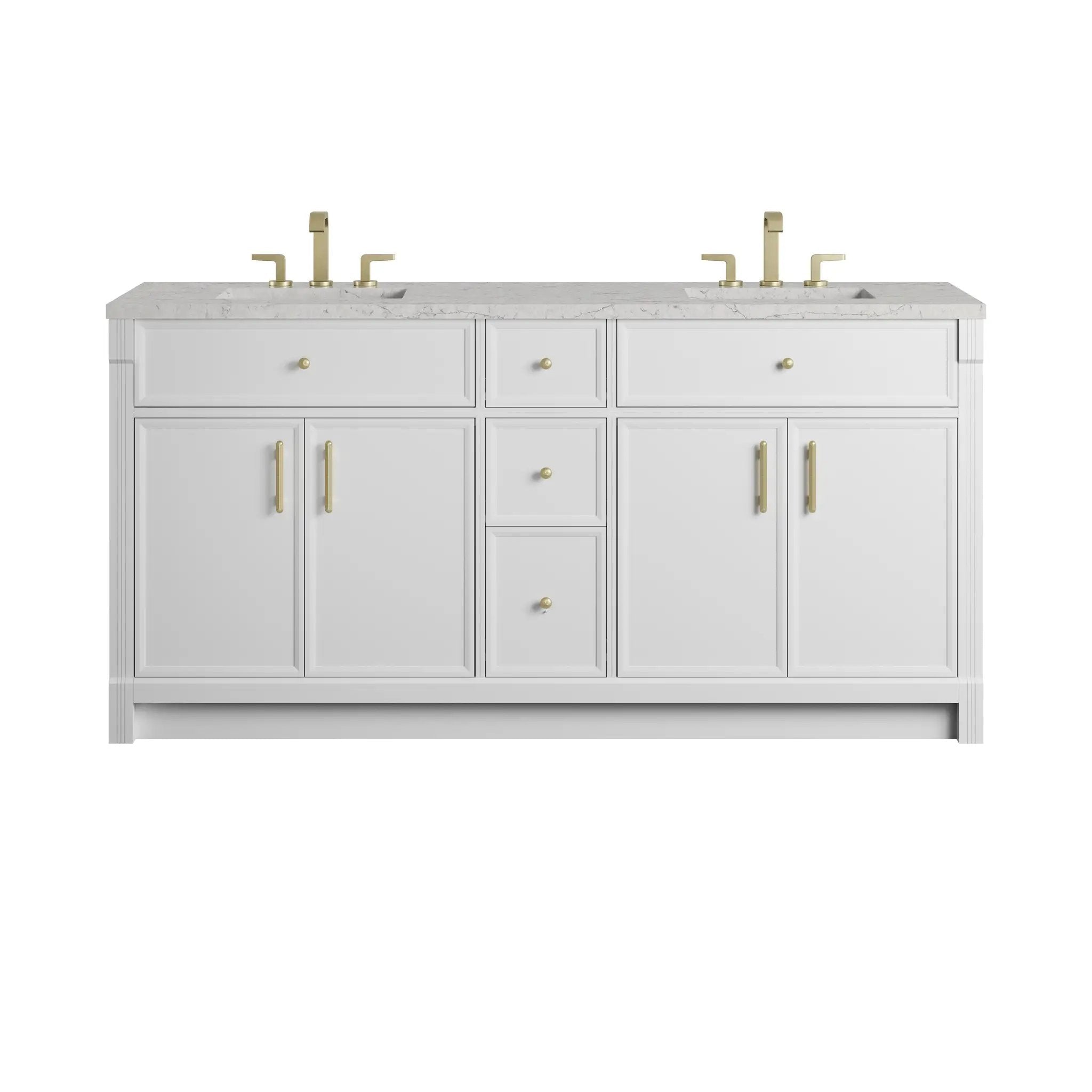 James Martin Bellshire 72" Double Vanity Set - Bright White by James Martin Vanities