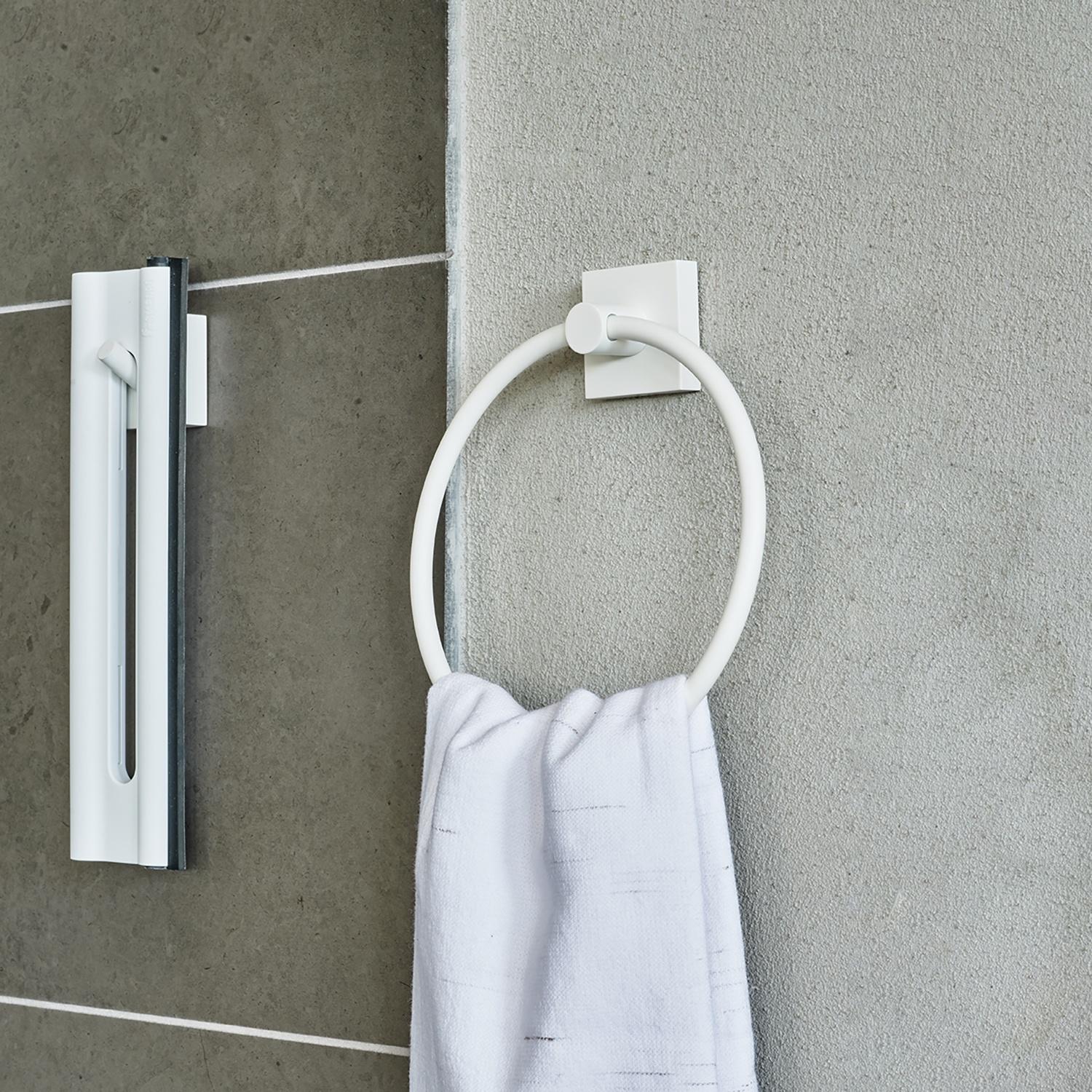 matte white towel ring