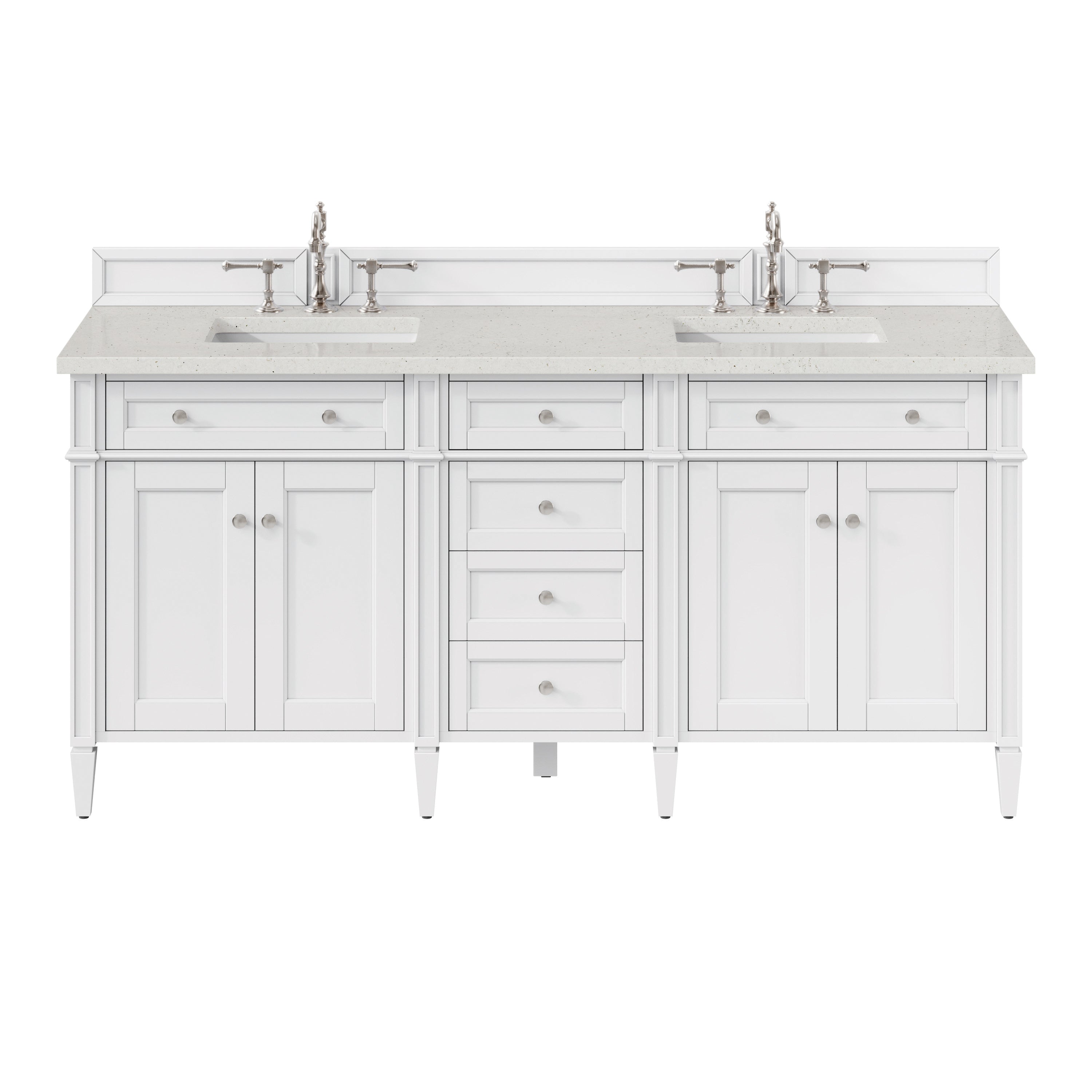 James Martin Brittany 72" Double Vanity Set - Bright White