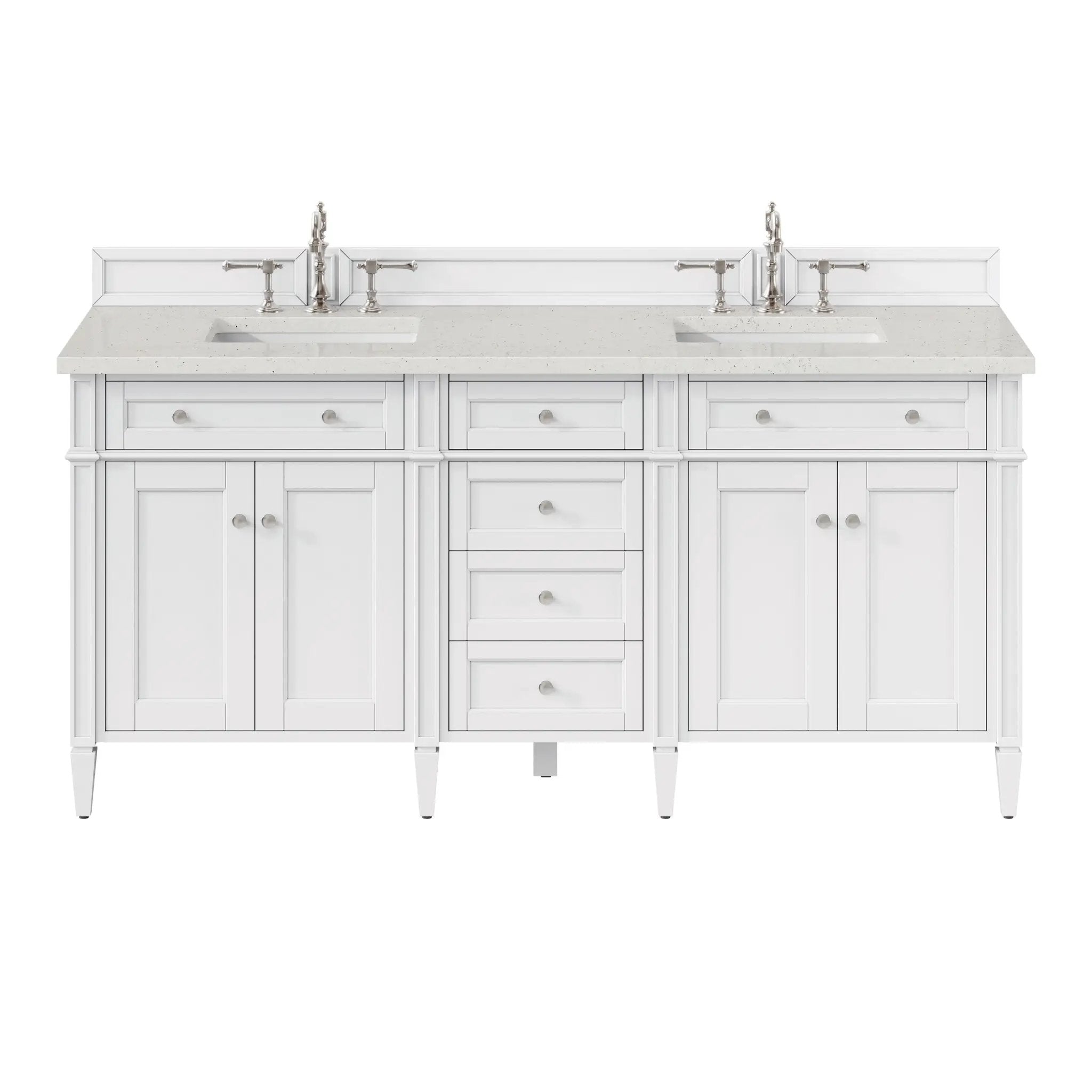 James Martin Brittany 72" Double Vanity Set - Bright White by James Martin Vanities