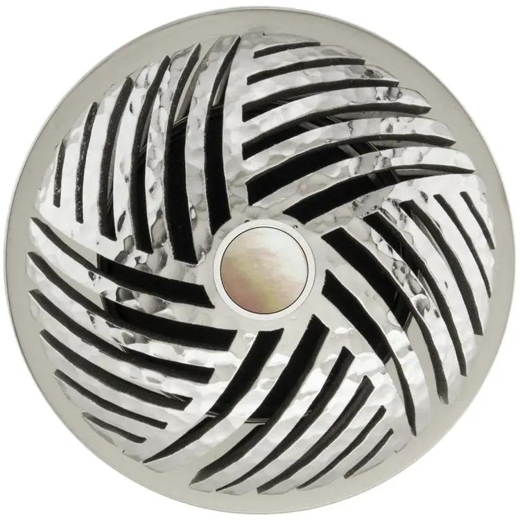 polished hammered stainless steel drain
