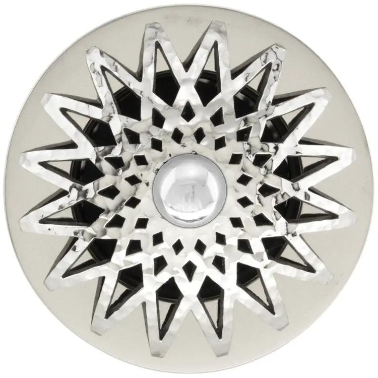 polished hammered stainless steel drain