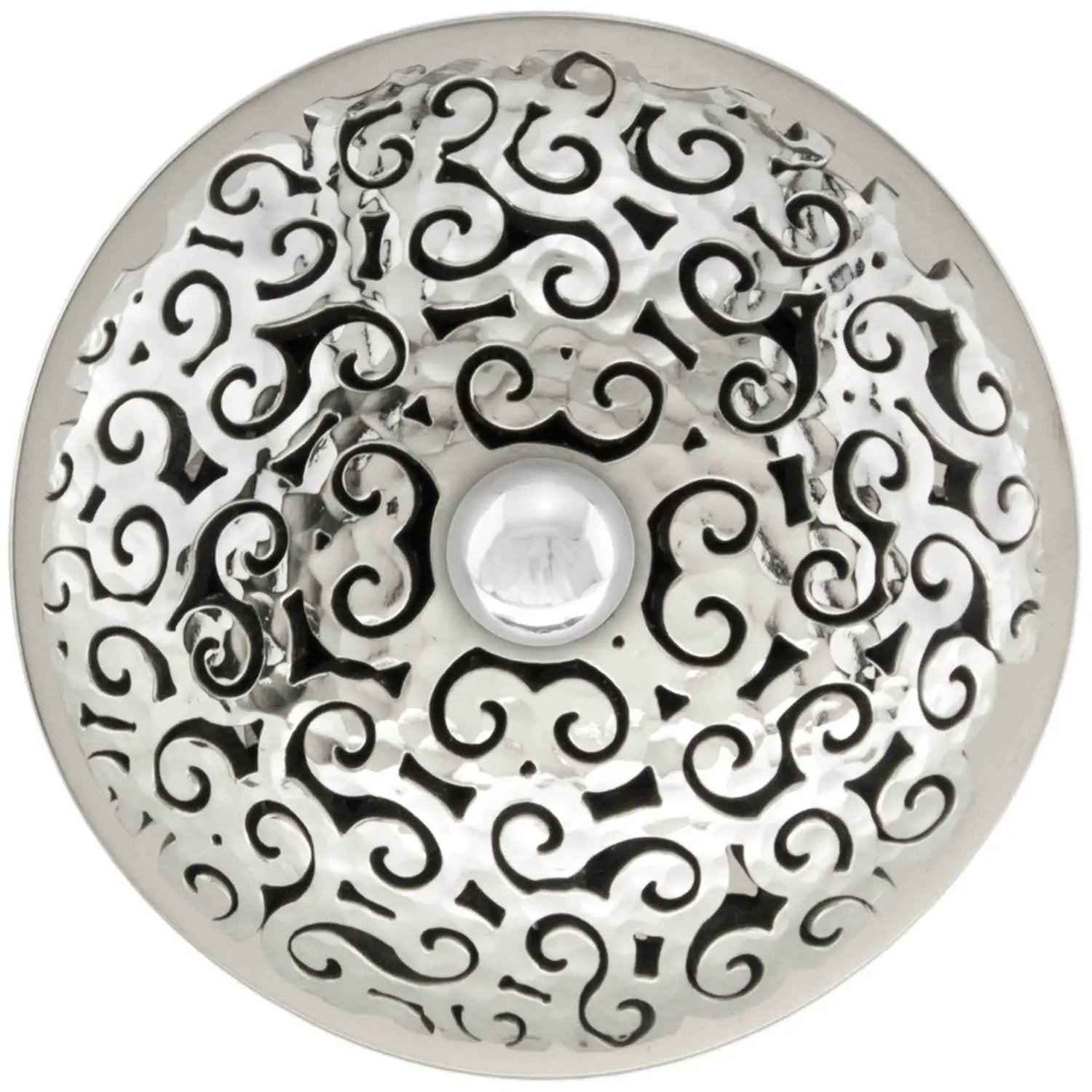 Linkasink Swirl Grid Strainer 1.5" With Overflow - Metal Sphere by Linkasink