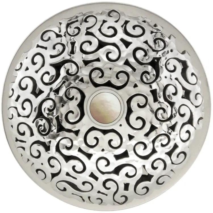 satin hammered stainless steel drain