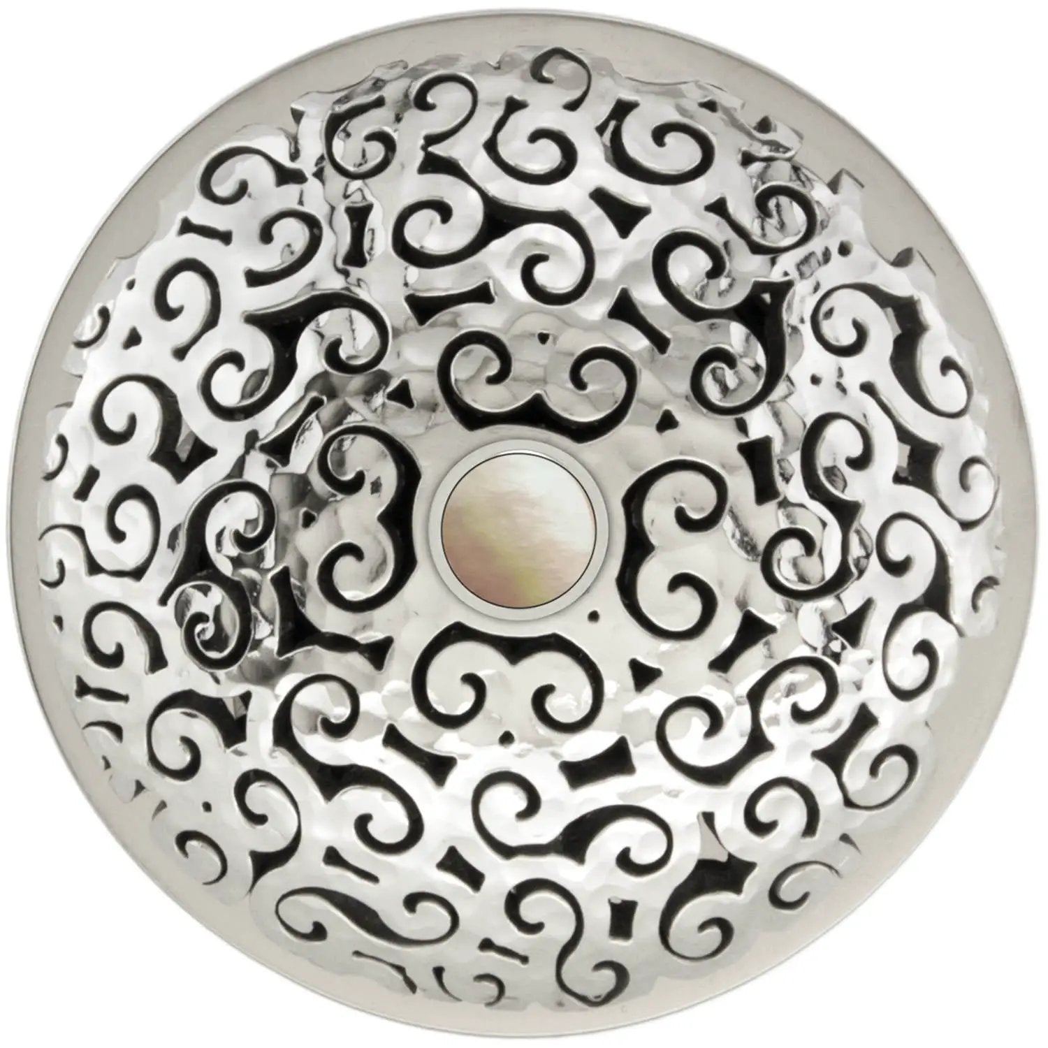 Linkasink Swirl Grid Strainer 1.5" With Overflow - Mother of Pearl by Linkasink