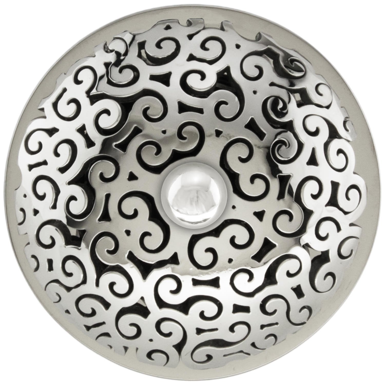 Linkasink Swirl Grid Strainer 1.5" Without Overflow - Metal Sphere by Linkasink