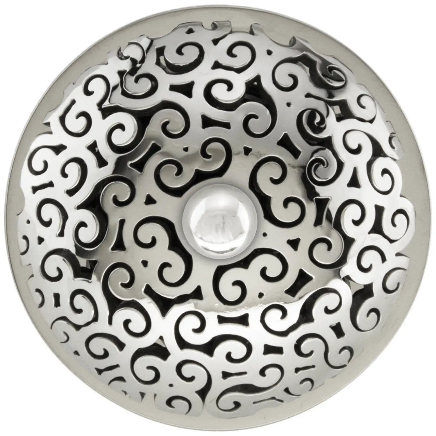 Linkasink Swirl Grid Strainer 1.5" With Overflow - Metal Sphere by Linkasink