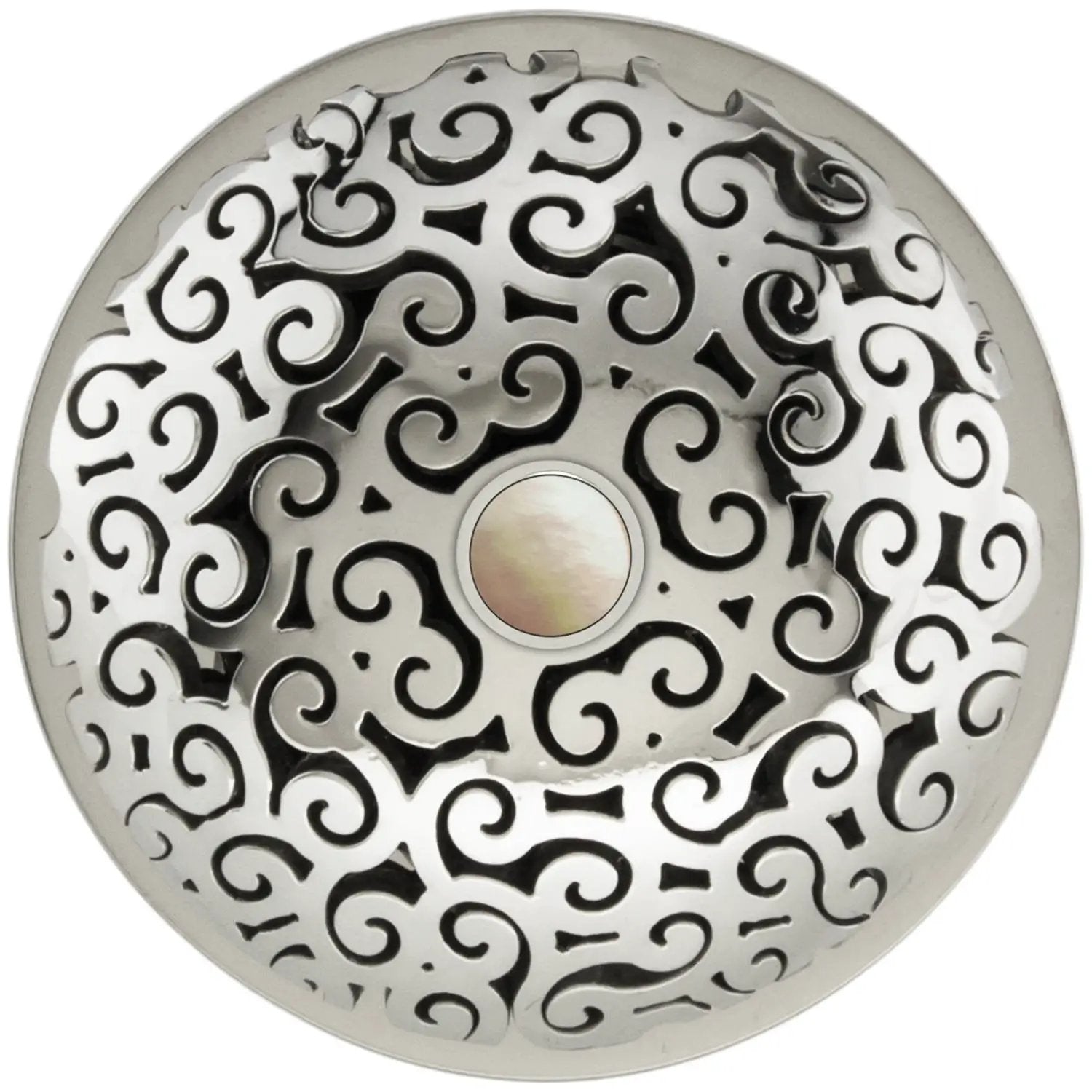 Linkasink Swirl Grid Strainer 1.5" With Overflow - Mother of Pearl by Linkasink