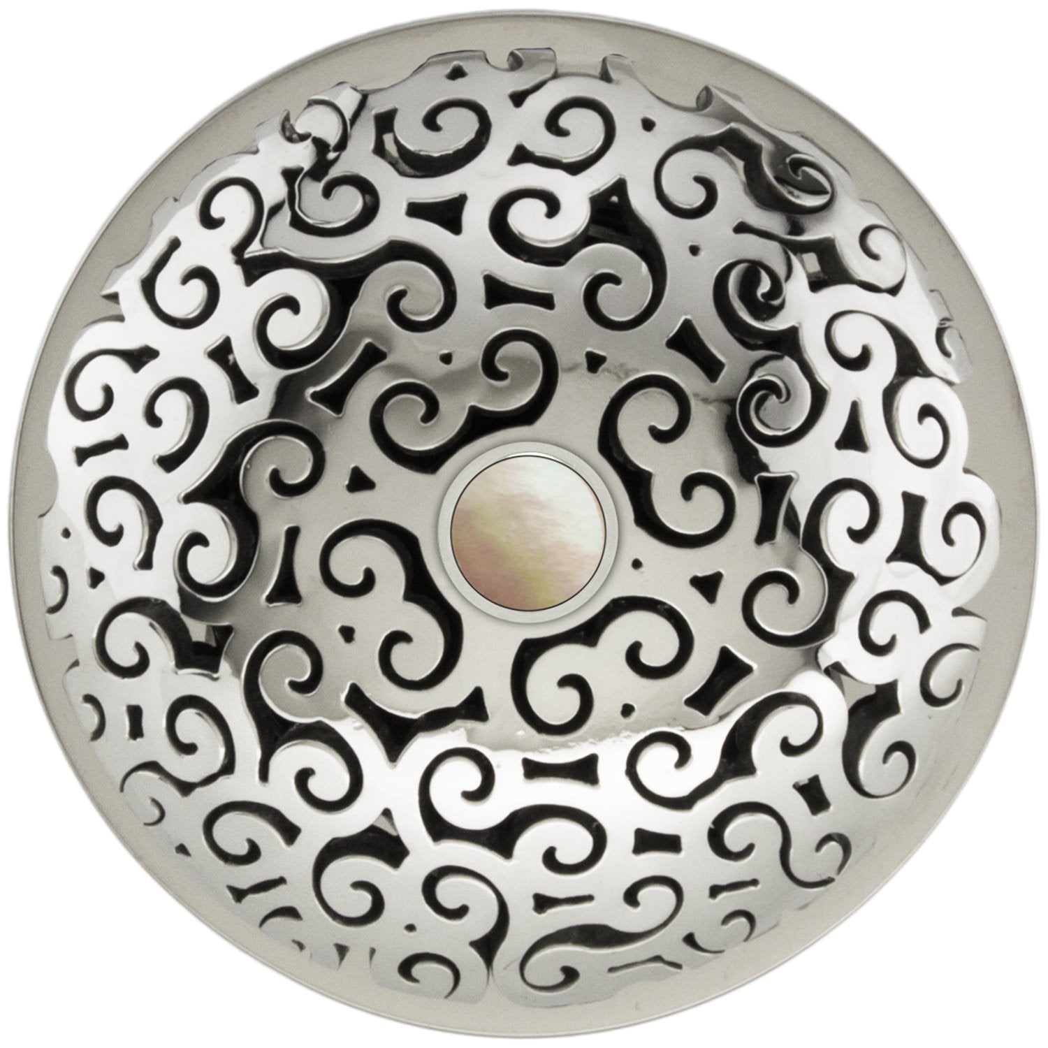 Linkasink Swirl Grid Strainer 1.5" With Overflow - Mother of Pearl