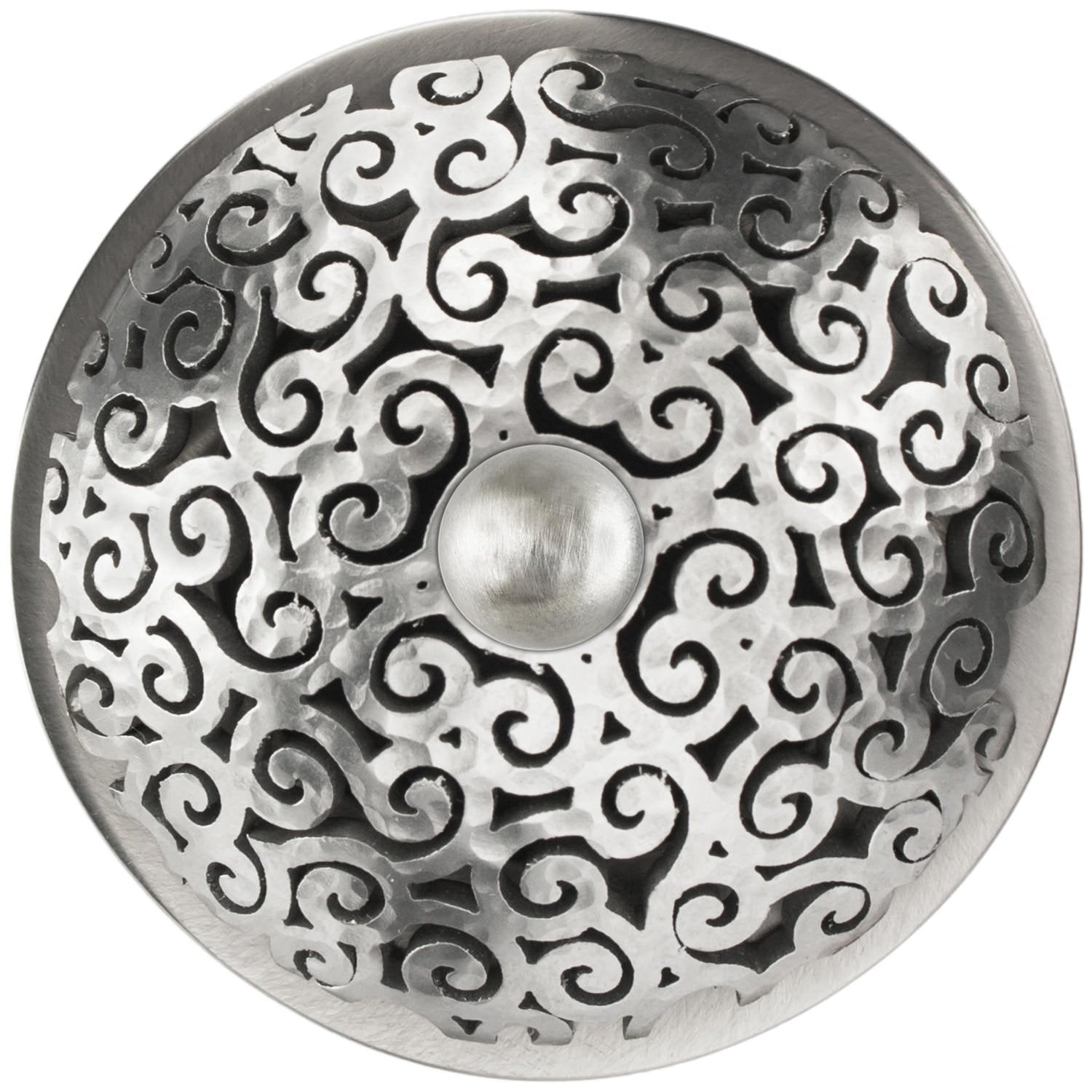 Linkasink Swirl Grid Strainer 1.5" Without Overflow - Metal Sphere by Linkasink
