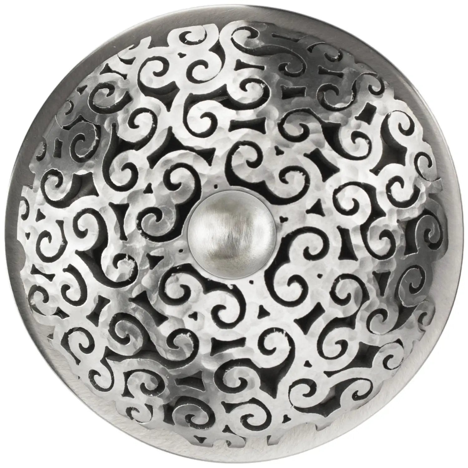 Linkasink Swirl Grid Strainer 1.5" With Overflow - Metal Sphere by Linkasink