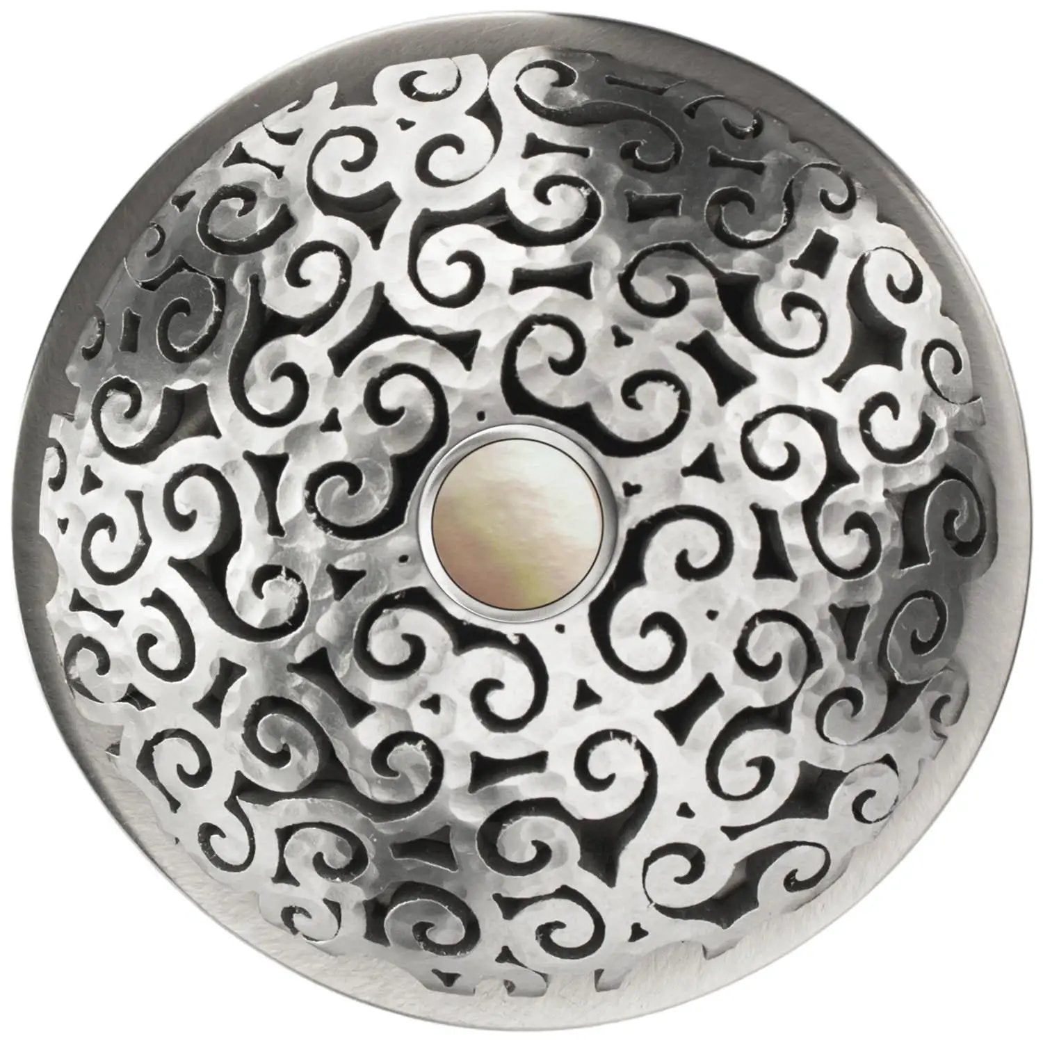 Linkasink Swirl Grid Strainer 1.5" With Overflow - Mother of Pearl by Linkasink