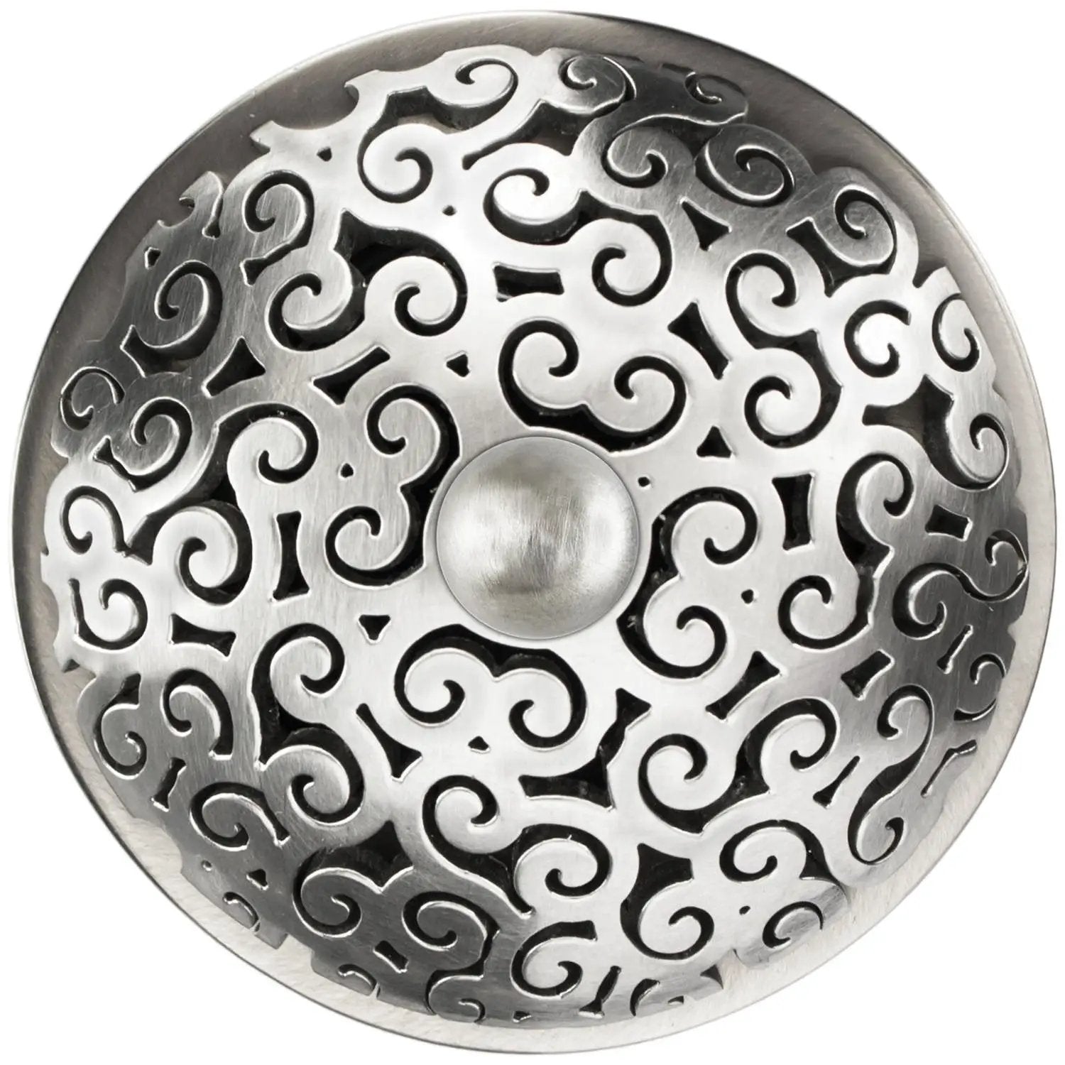 Linkasink Swirl Grid Strainer 1.5" With Overflow - Metal Sphere by Linkasink