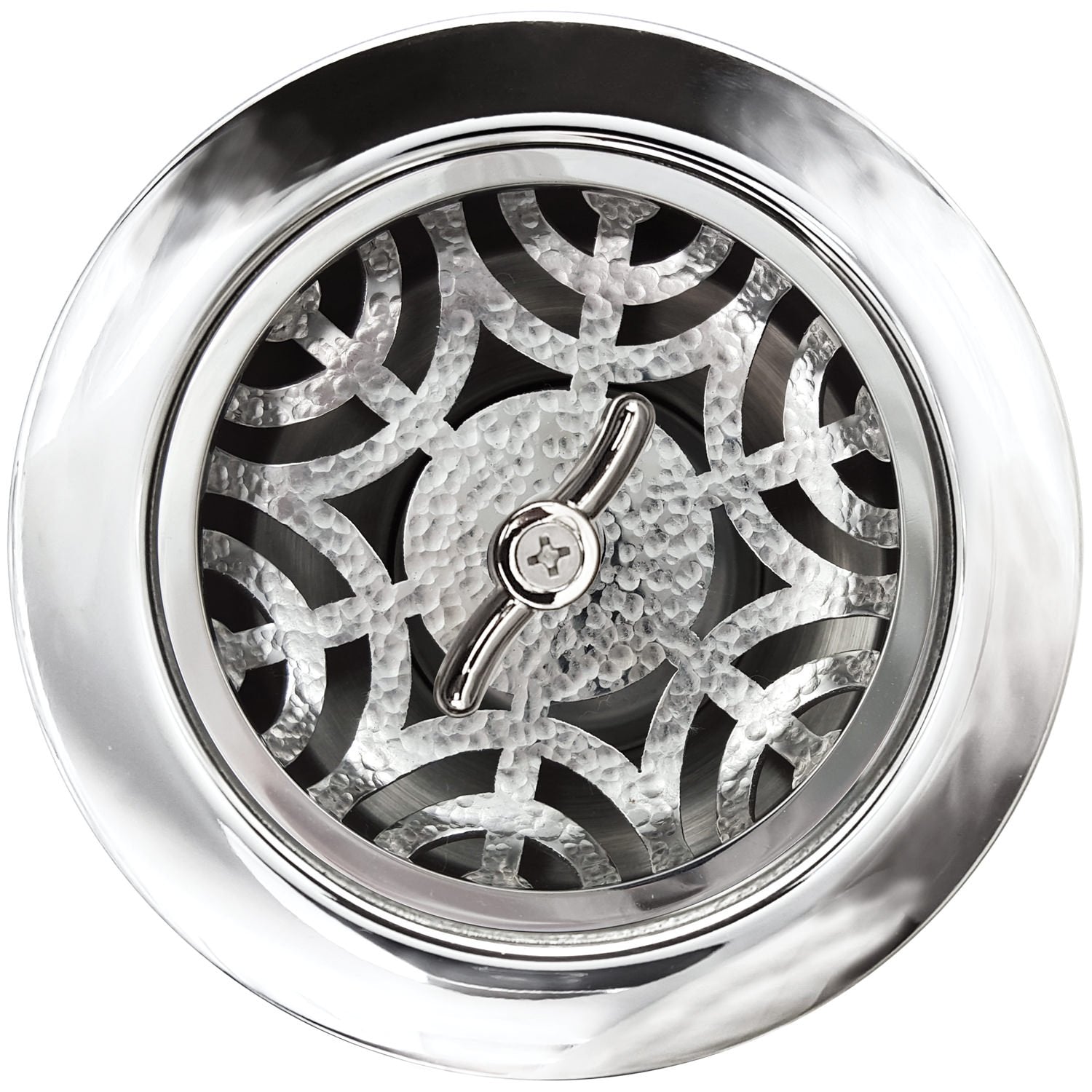 polished hammered stainless steel drain