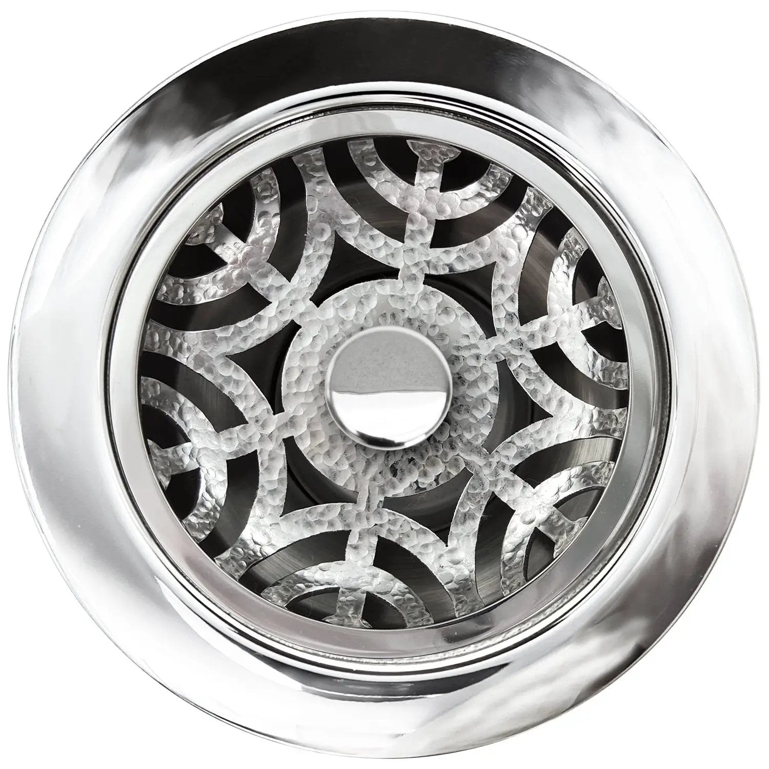 polished hammered stainless steel drain
