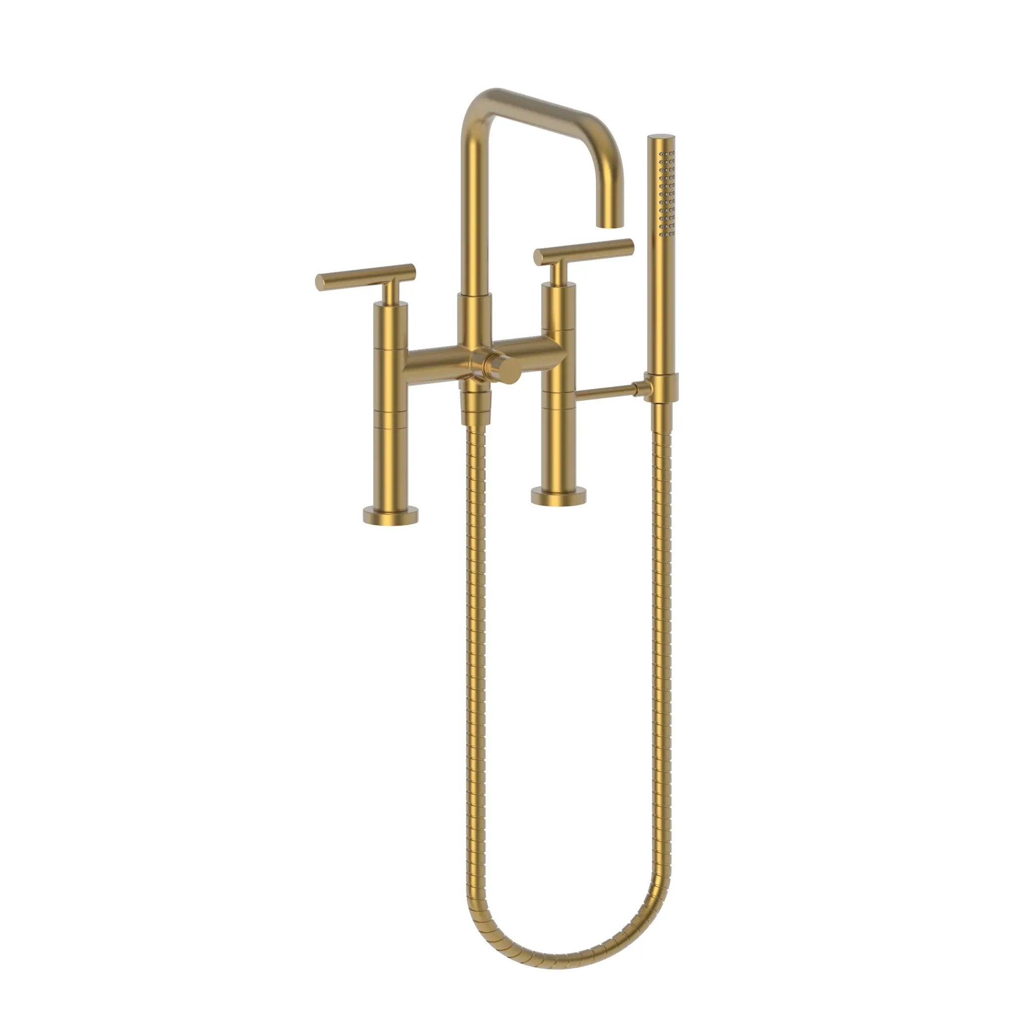 Newport Brass East Square Exposed Tub & Hand Shower Set - Deck Mount by Newport Brass