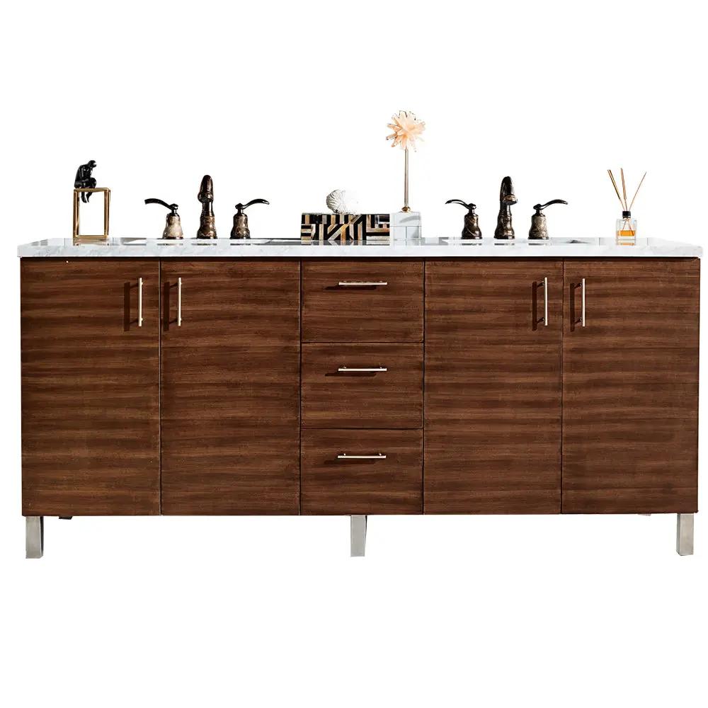 James Martin Metropolitan 72" Double Vanity Set - American Walnut by James Martin Vanities