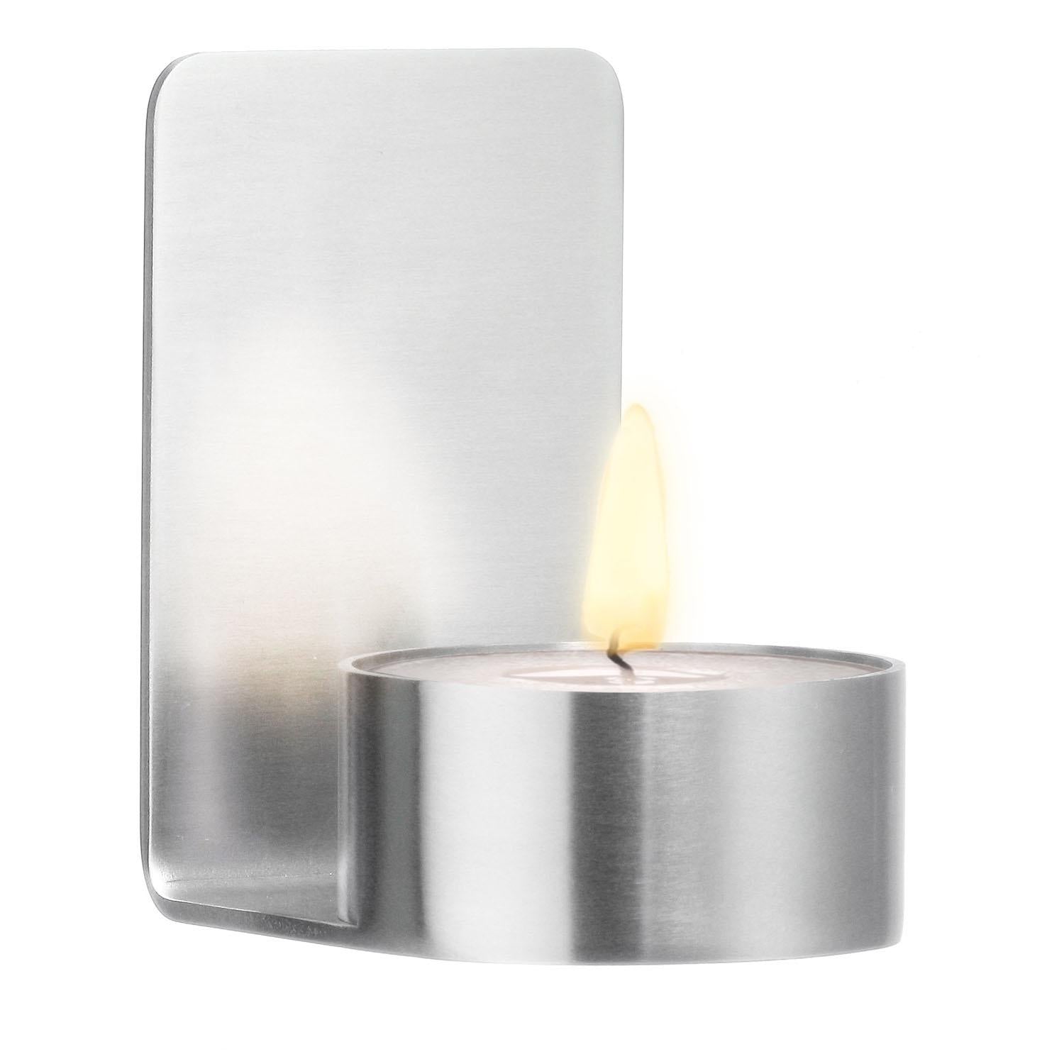 brushed stainless steel light holder