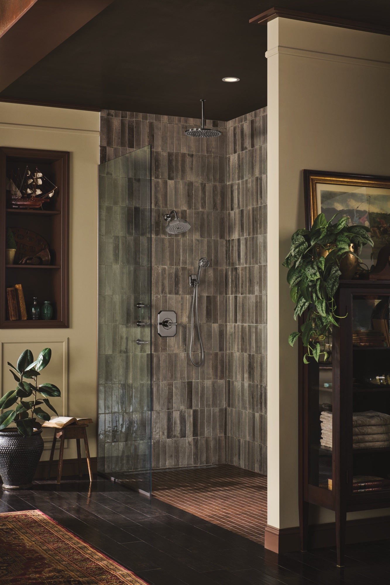 polished nickel shower arm