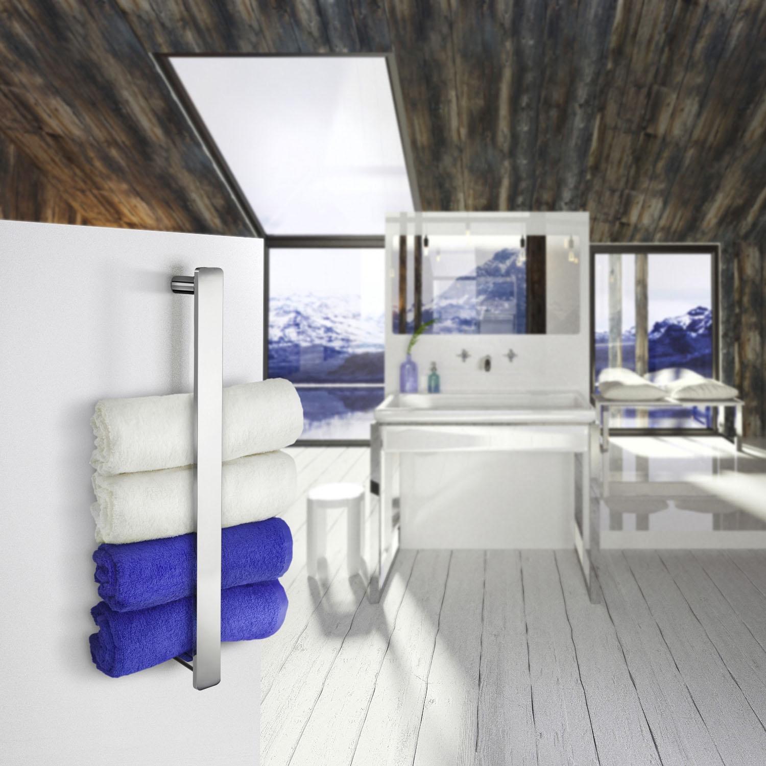 polished chrome towel rail