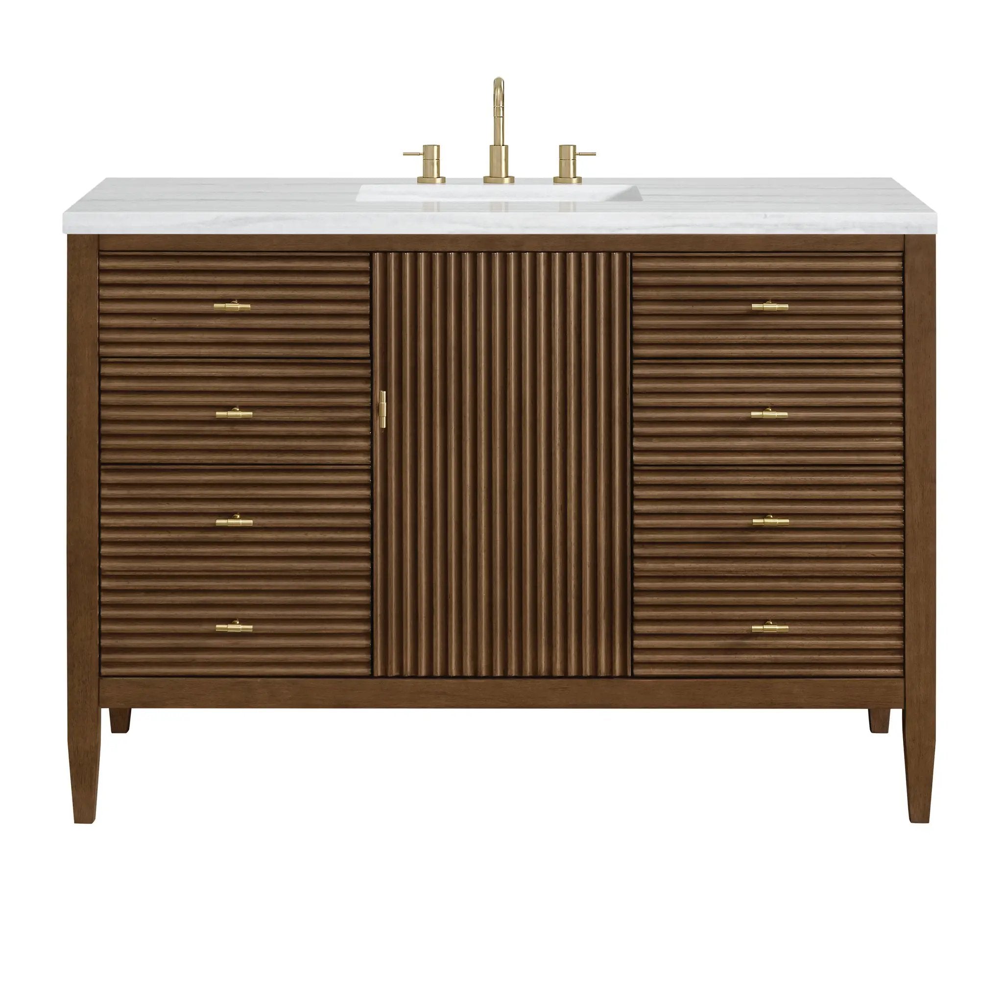 James Martin Myrrin 48" Single Vanity Set - Mid Century Walnut by James Martin Vanities