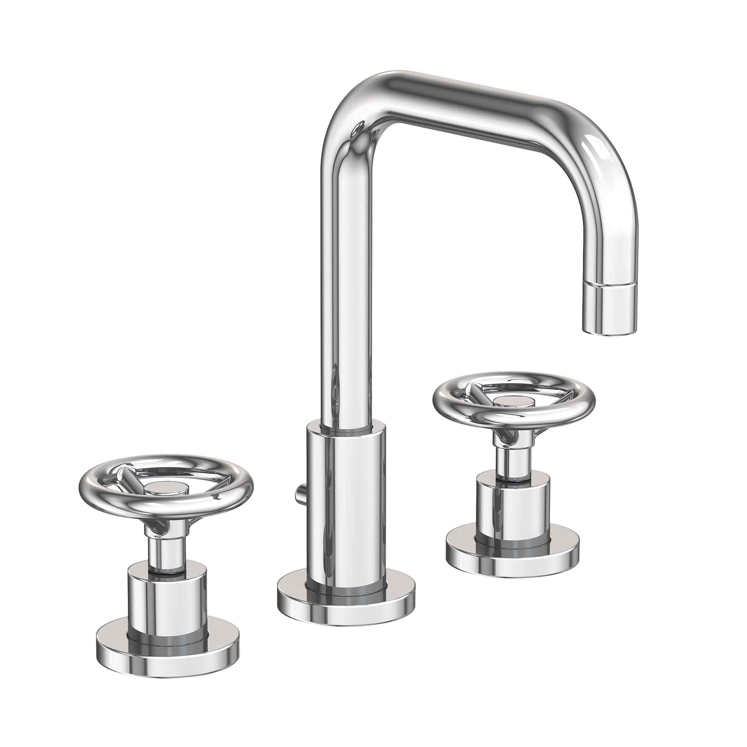 polished chrome lavatory faucet