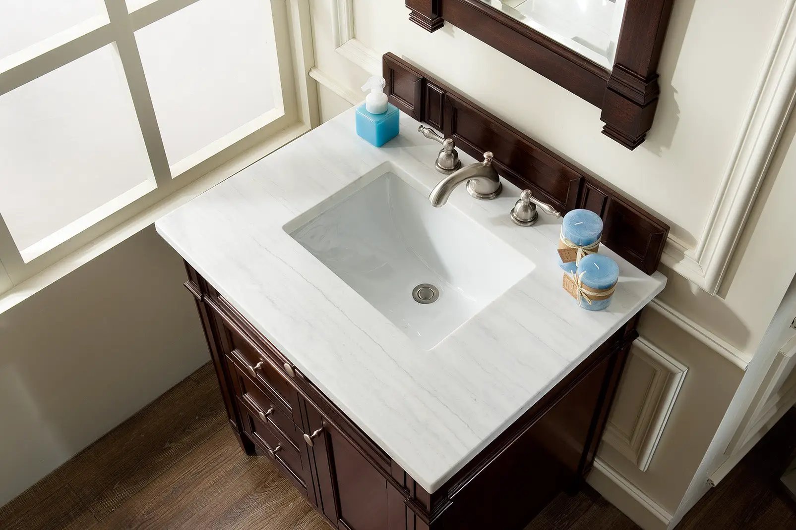 burnished mahogany vanity