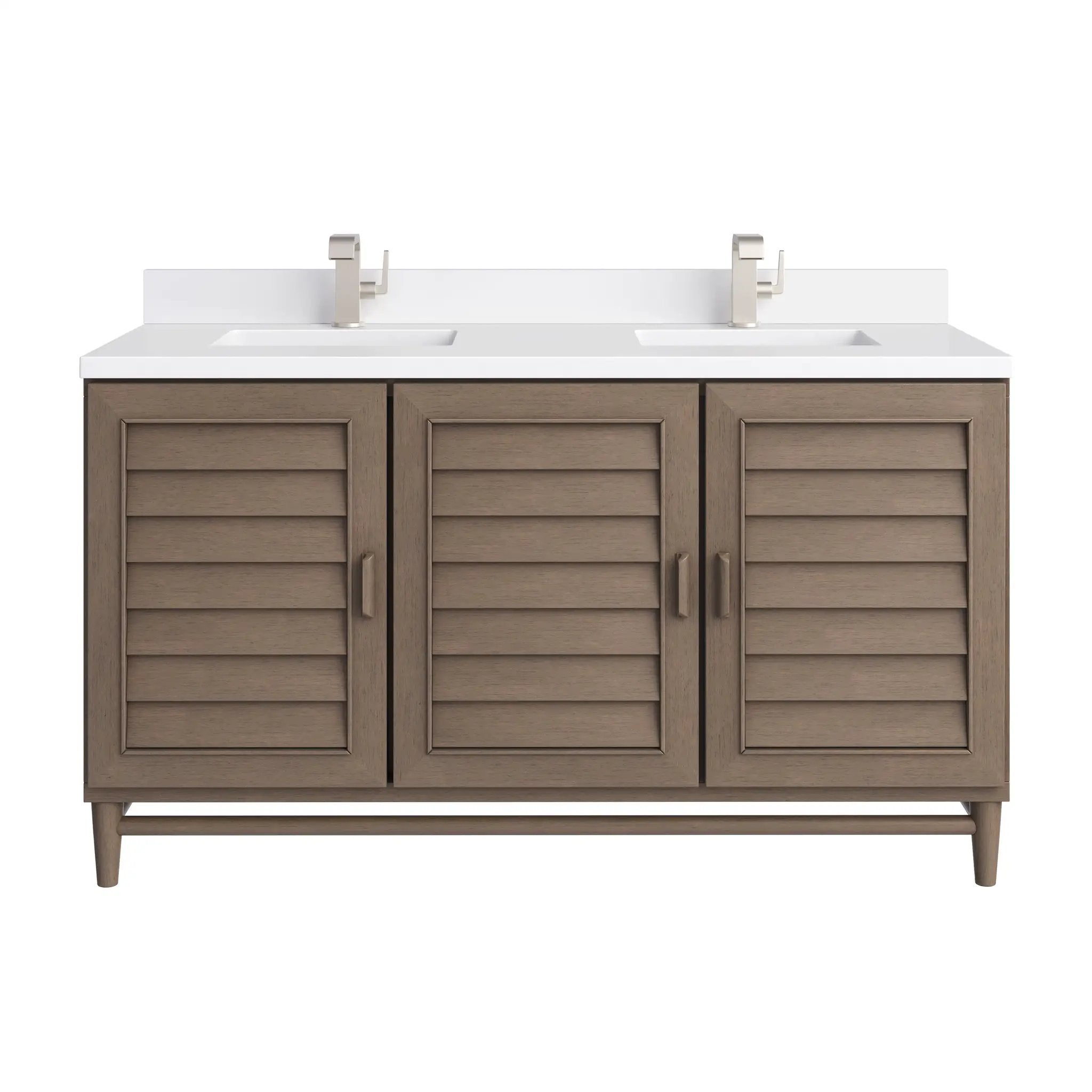 James Martin Portland 60" Double Vanity Set - Whitewashed Walnut by James Martin Vanities