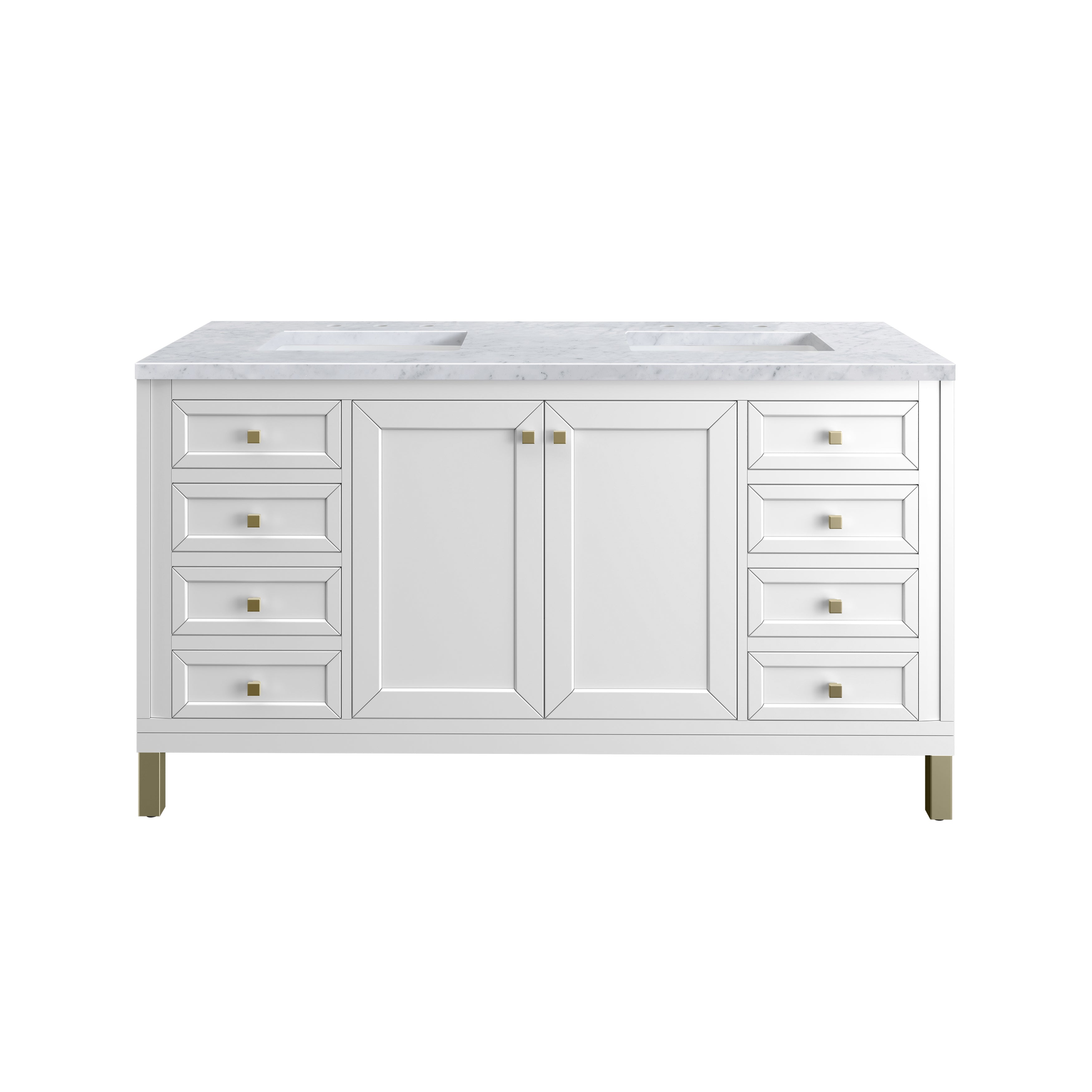 James Martin Vanities Chicago 60" Double Vanity - Glossy White