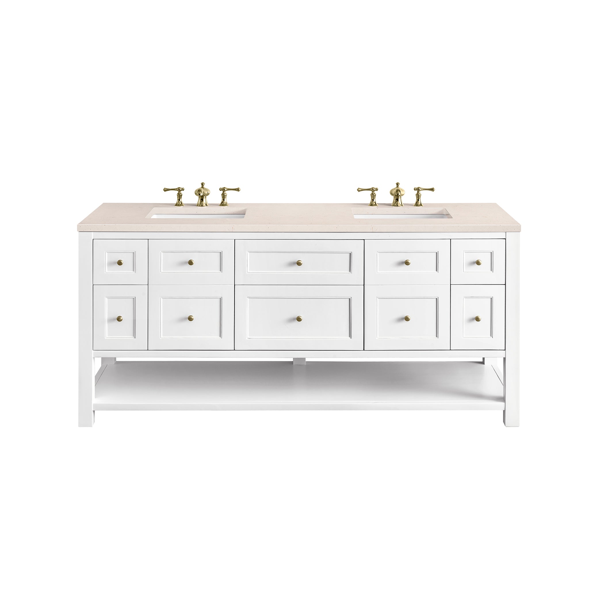 James Martin Vanities Breckenridge 72" Double Vanity - Bright White